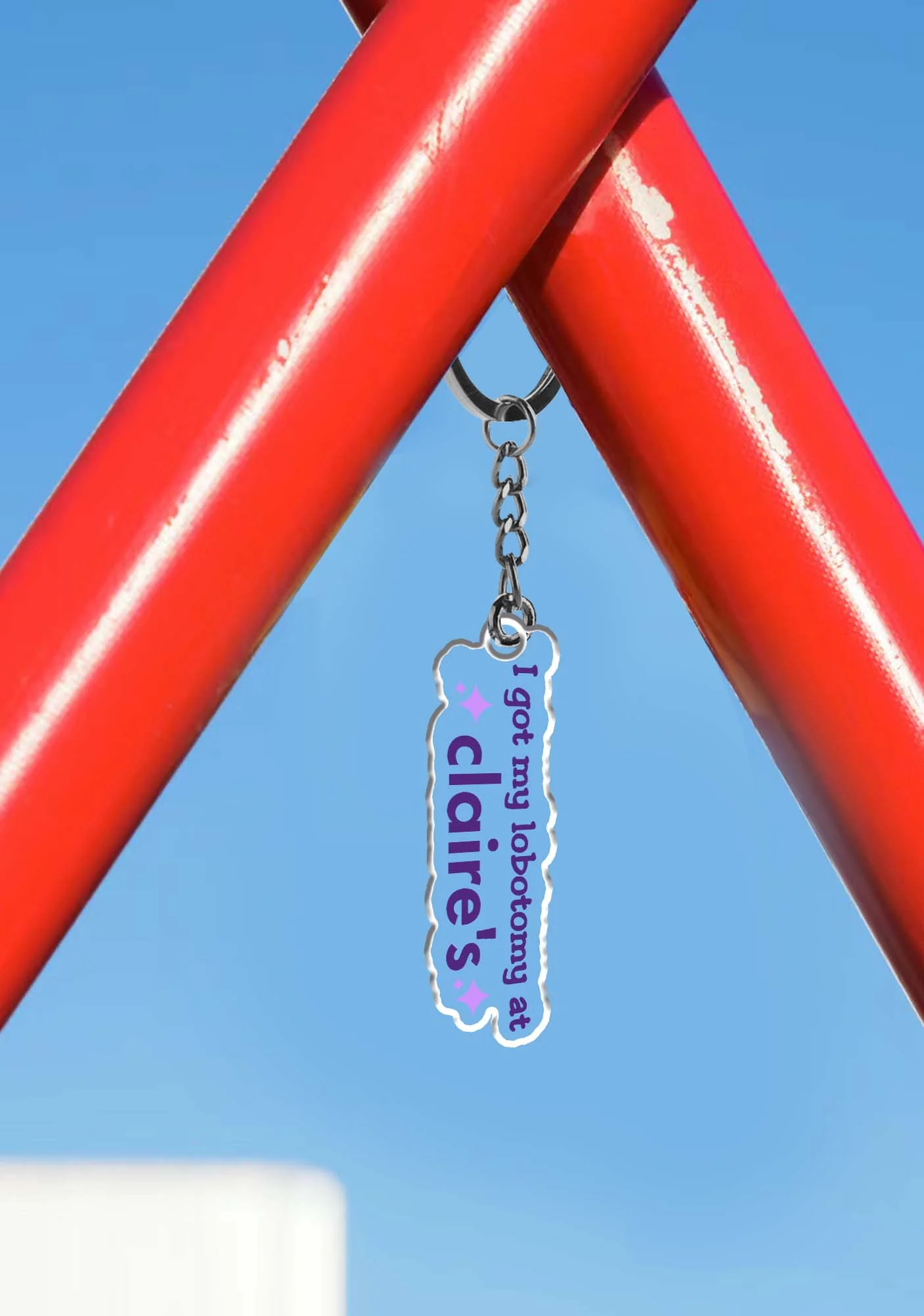 I Got My Lobotomy At Claire's 1Pc Y2K Keychain Cherrykitten - Image 3