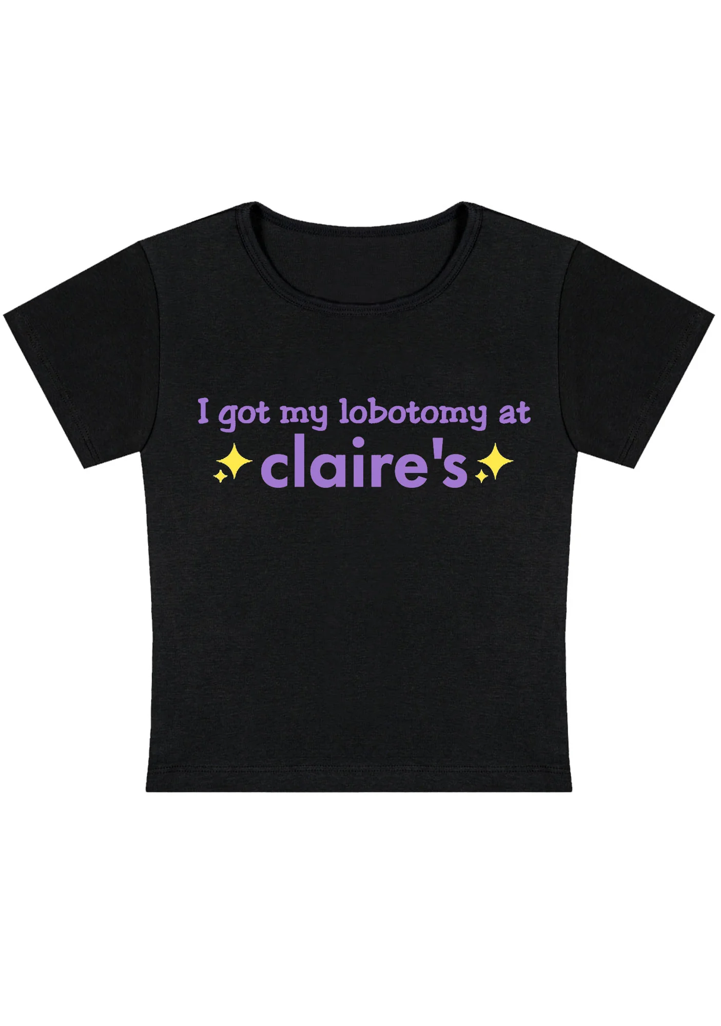 I Got My Lobotomy At Claire's Y2K Baby Tee - Image 4