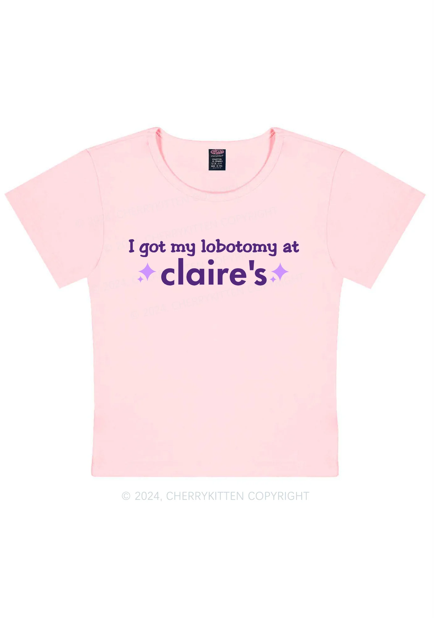 I Got My Lobotomy At Claire's Y2K Baby Tee - Image 6