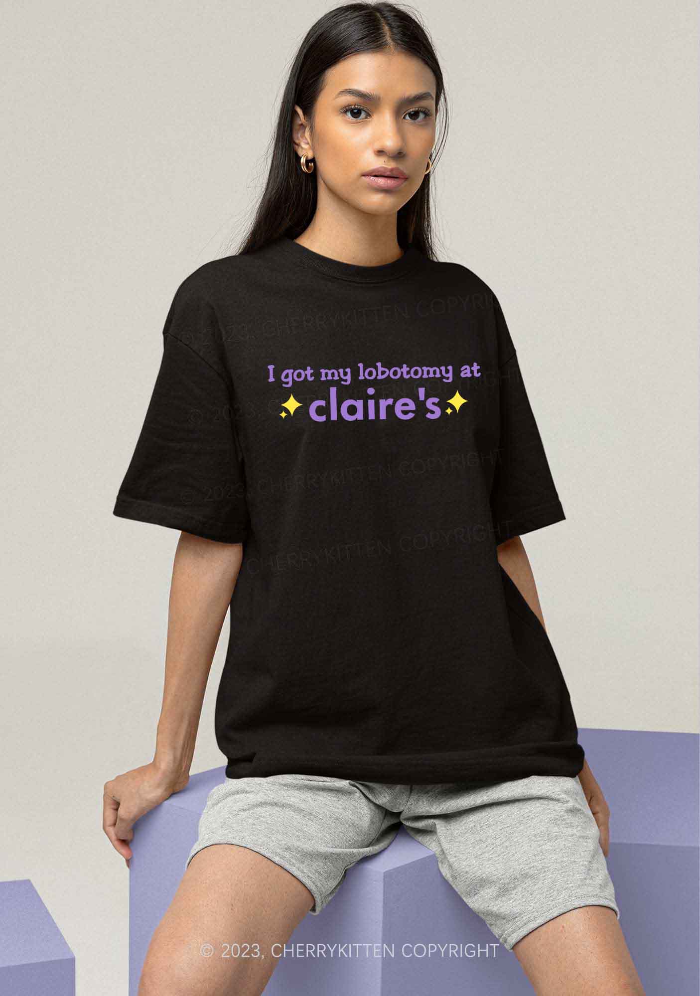 I Got My Lobotomy At Claire's Y2K Chunky Shirt Cherrykitten - Image 2