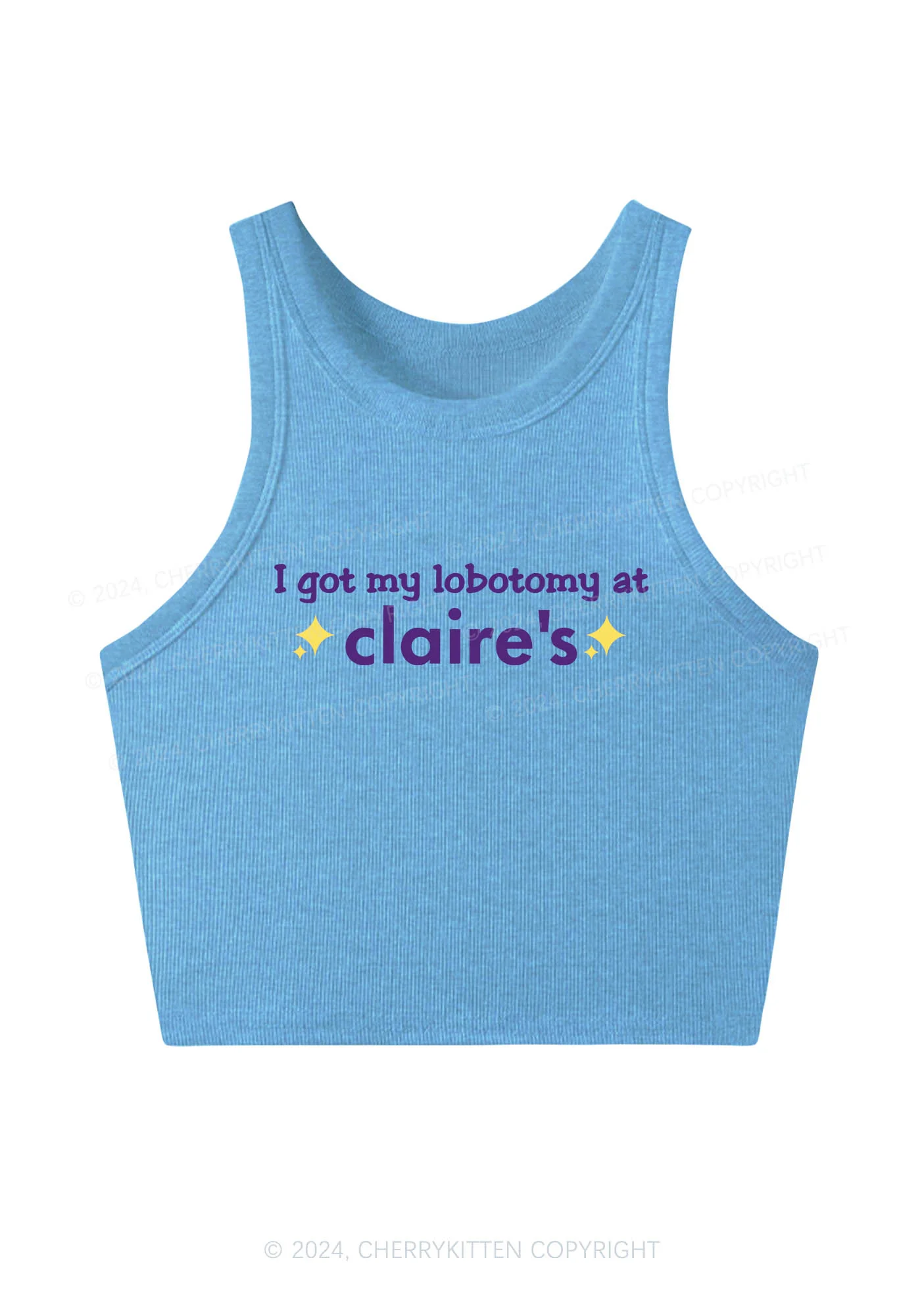 I Got My Lobotomy At Claire's Y2K Crop Tank Top Cherrykitten - Image 4