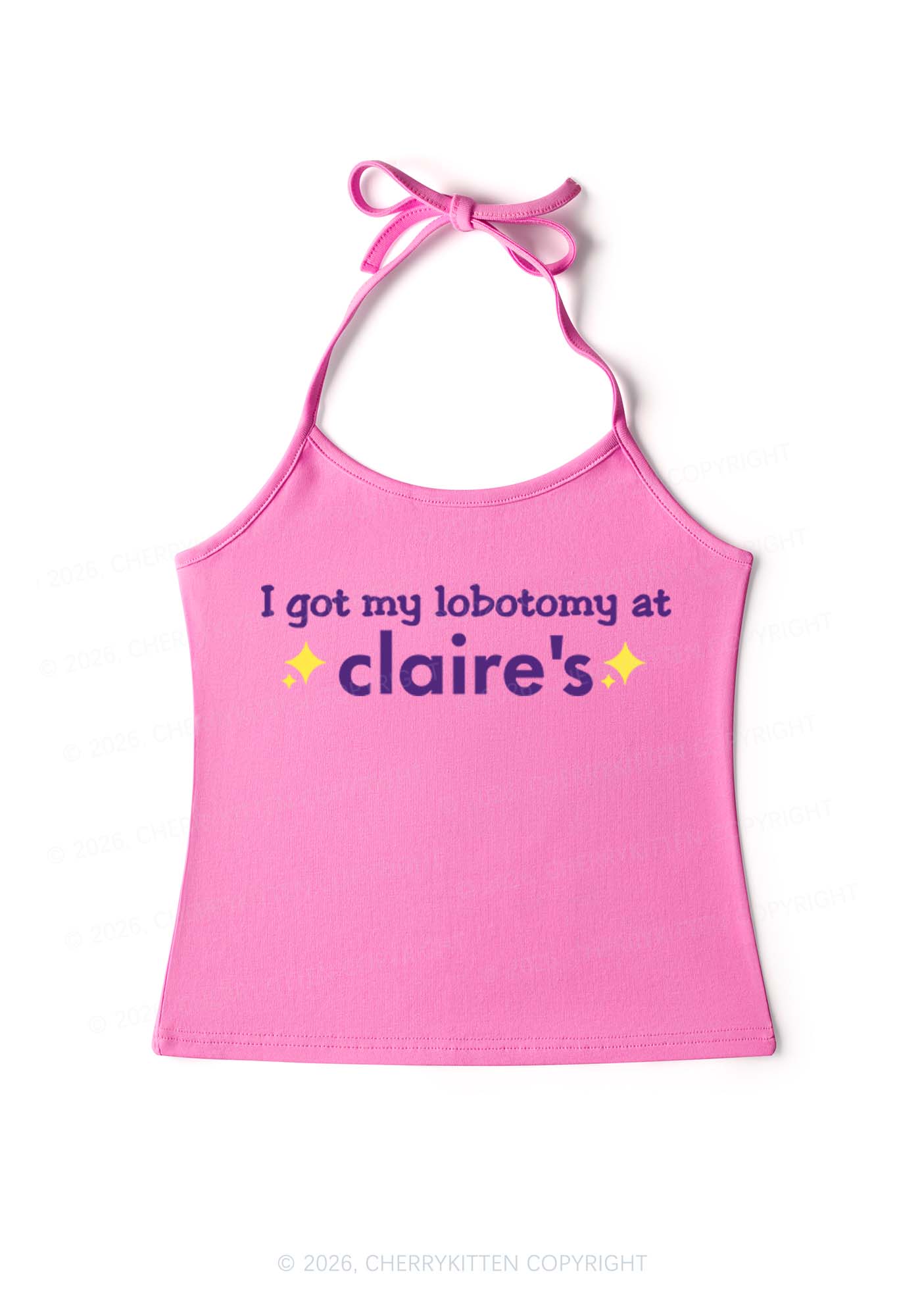 I Got My Lobotomy At Claires Y2K Halter Neck Cami Cherrykitten - Image 3