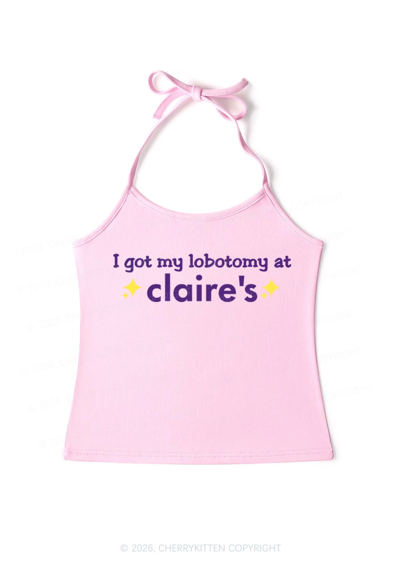 I Got My Lobotomy At Claires Y2K Halter Neck Cami Cherrykitten - Image 4