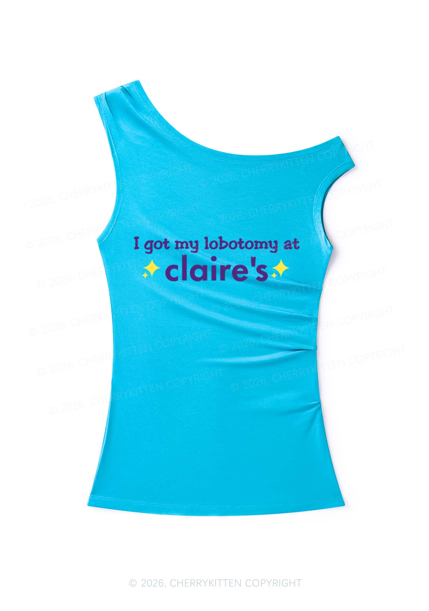 I Got My Lobotomy At Claires Y2K Off Shoulder Tank Top Cherrykitten - Image 6