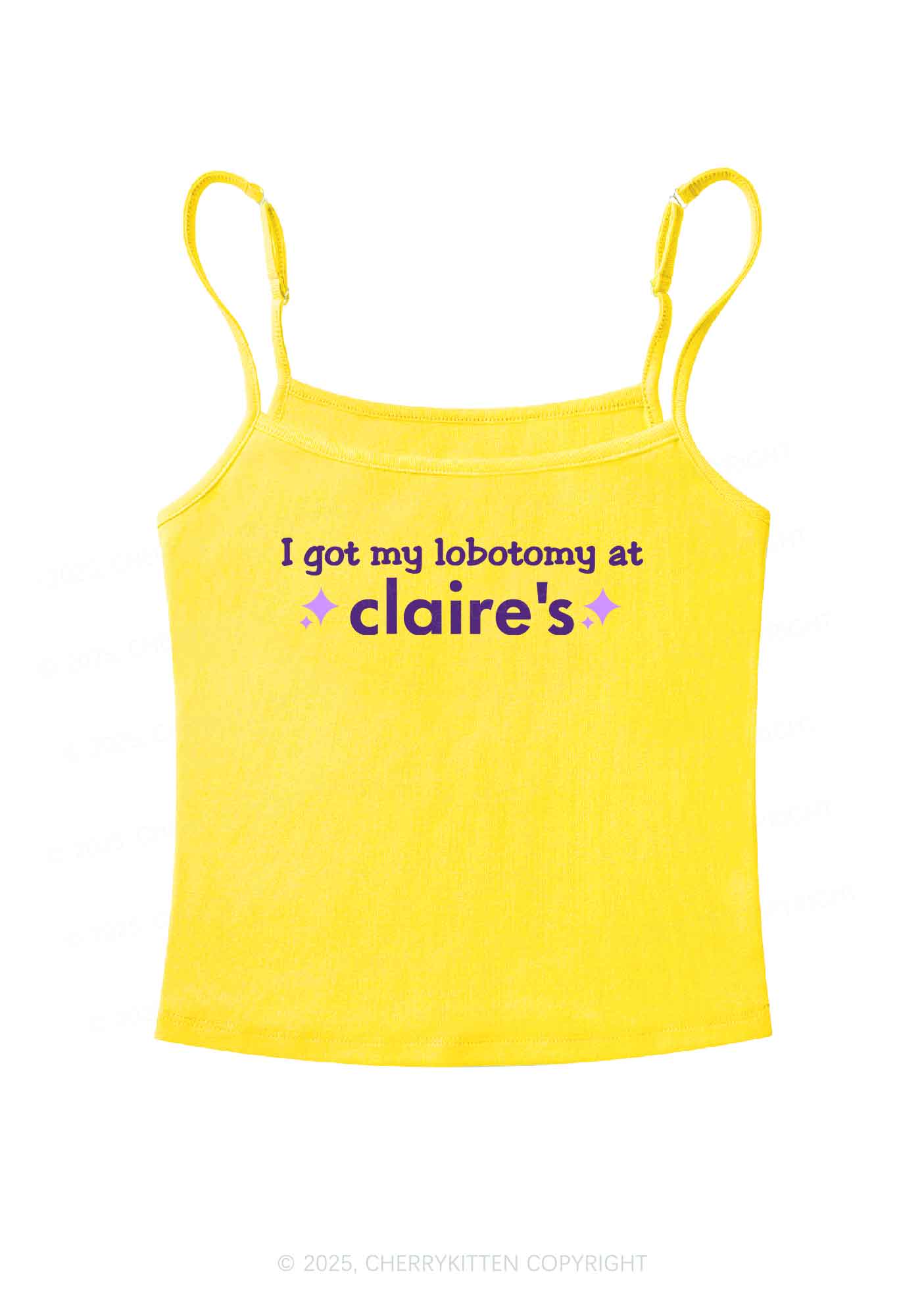 I Got My Lobotomy At Claire's Y2K Spaghetti Strap Cami Cherrykitten - Image 5