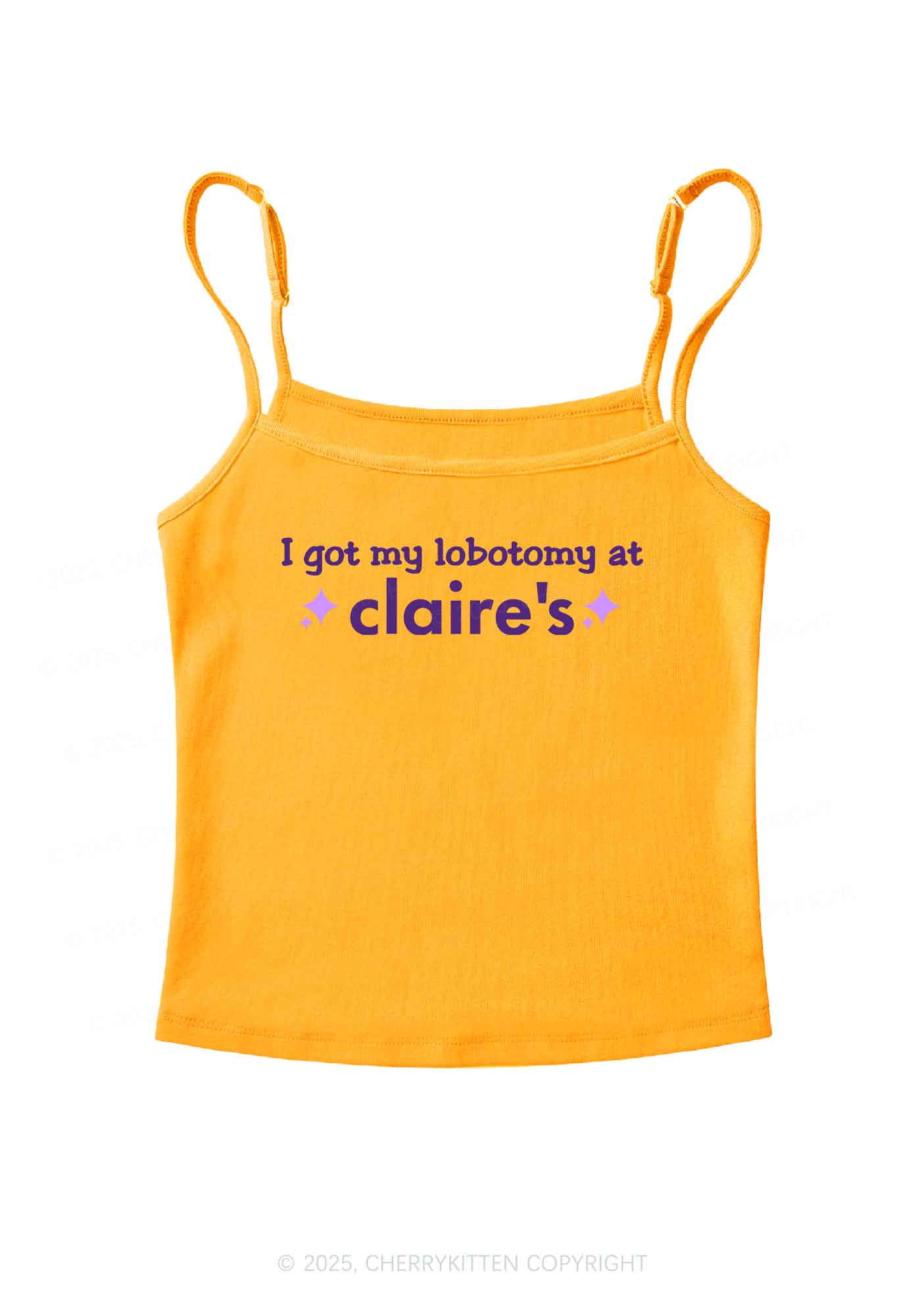 I Got My Lobotomy At Claire's Y2K Spaghetti Strap Cami Cherrykitten - Image 7