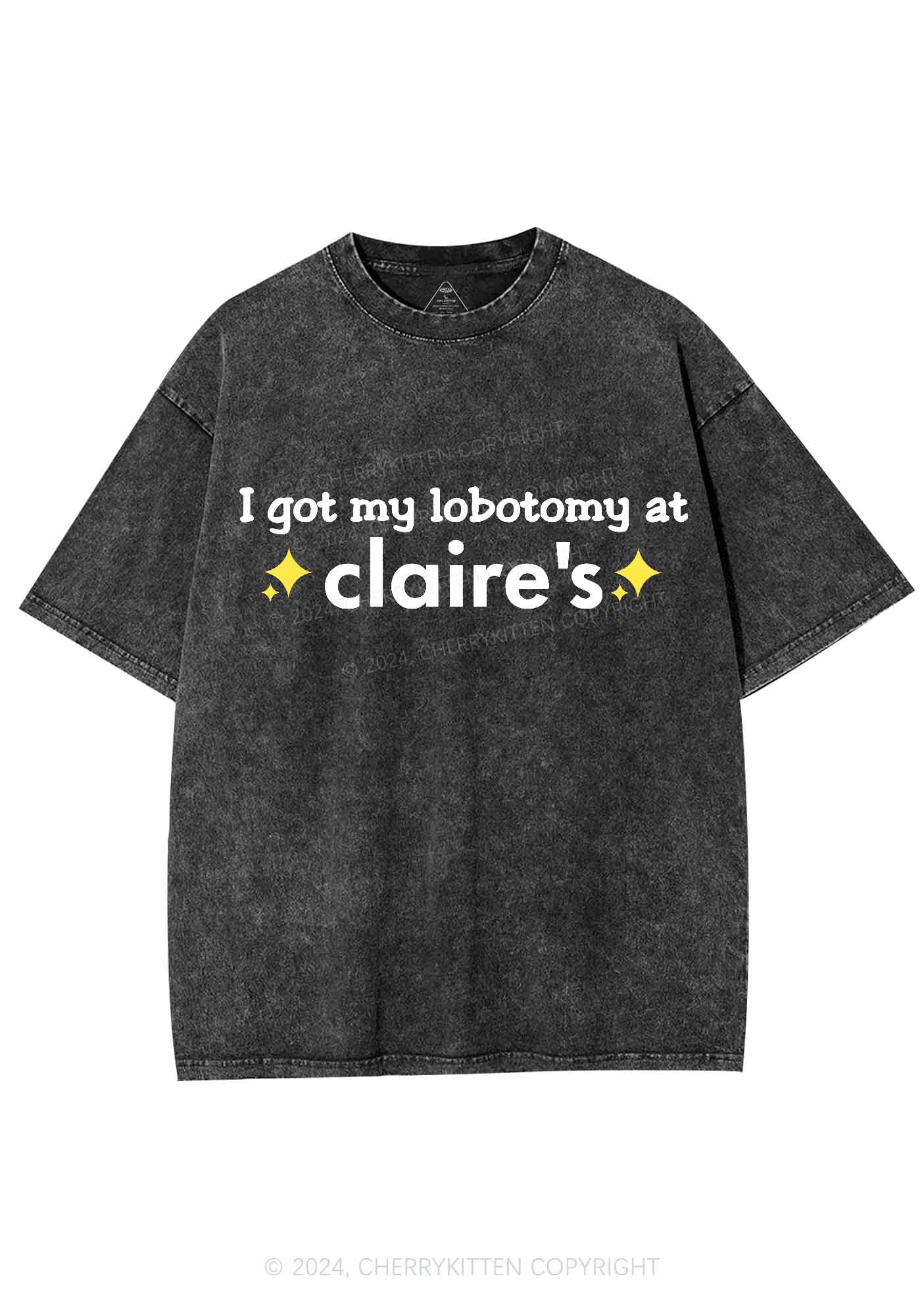 I Got My Lobotomy At Claire's Y2K Washed Tee Cherrykitten - Image 4