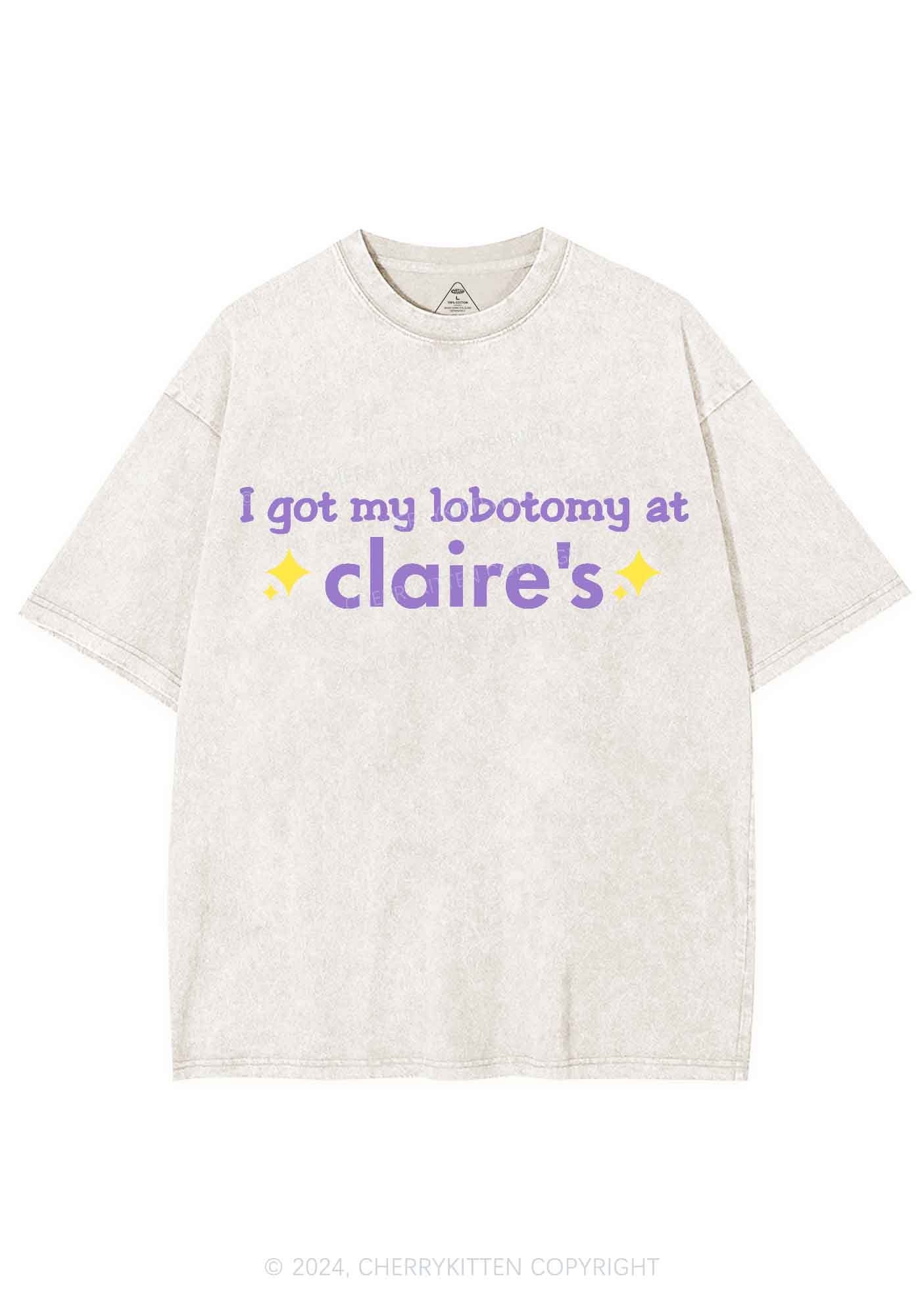 I Got My Lobotomy At Claire's Y2K Washed Tee Cherrykitten - Image 5