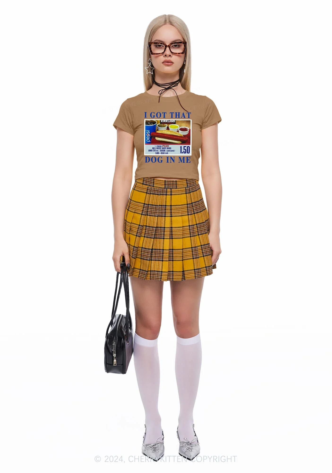 I Got That Hot Dog In Me Y2K Baby Tee Cherrykitten - Image 3