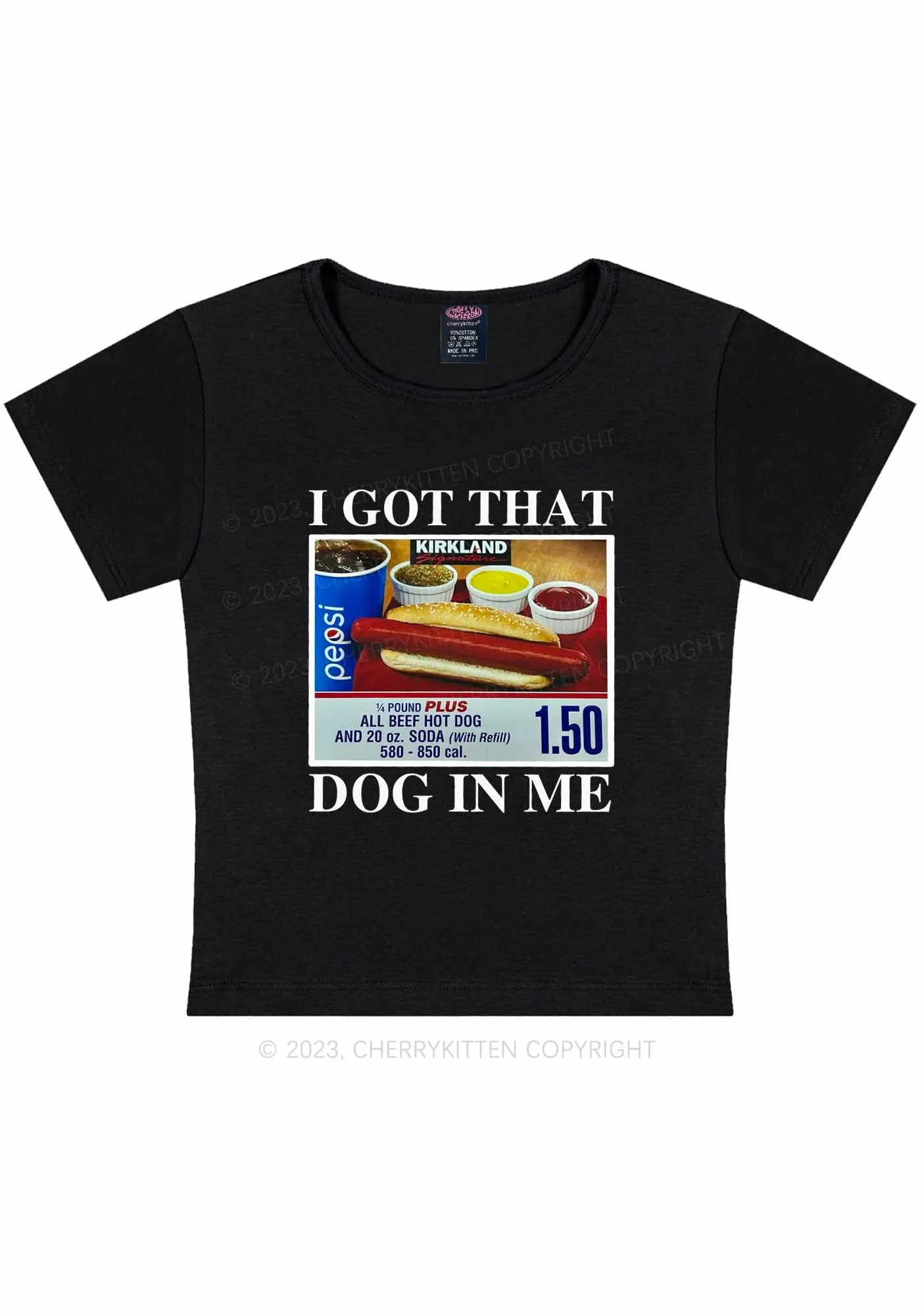 I Got That Hot Dog In Me Y2K Baby Tee Cherrykitten - Image 4