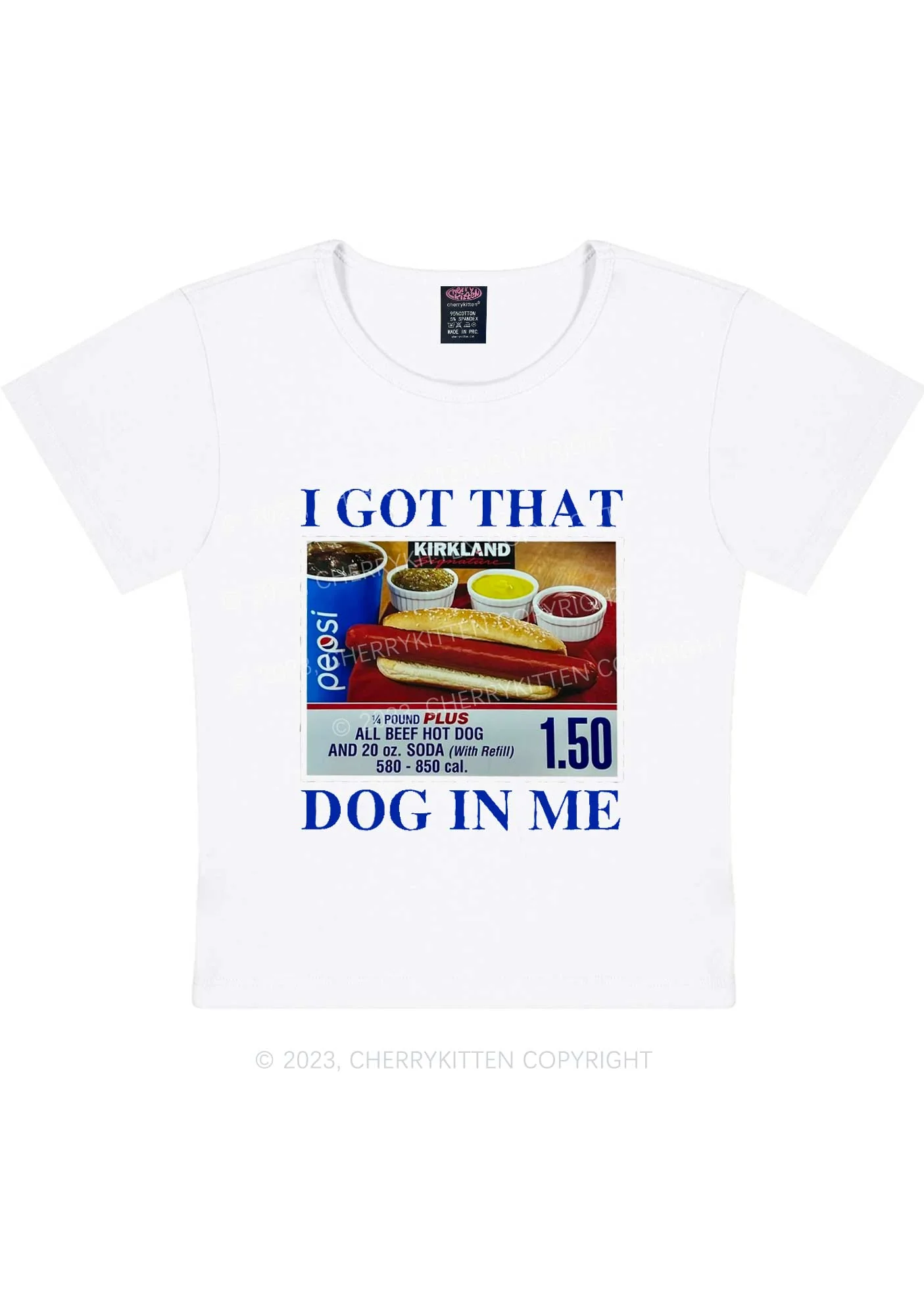 I Got That Hot Dog In Me Y2K Baby Tee Cherrykitten - Image 5