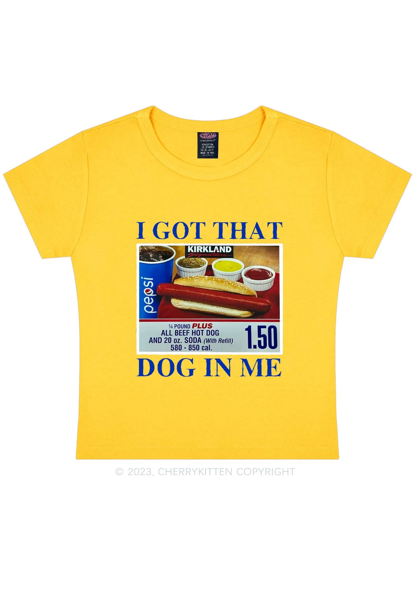 I Got That Hot Dog In Me Y2K Baby Tee Cherrykitten - Image 6