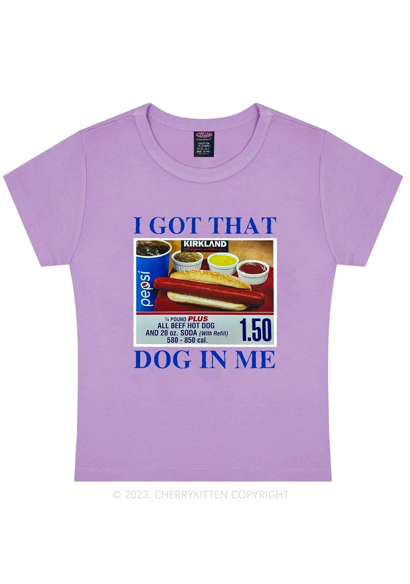I Got That Hot Dog In Me Y2K Baby Tee Cherrykitten - Image 8