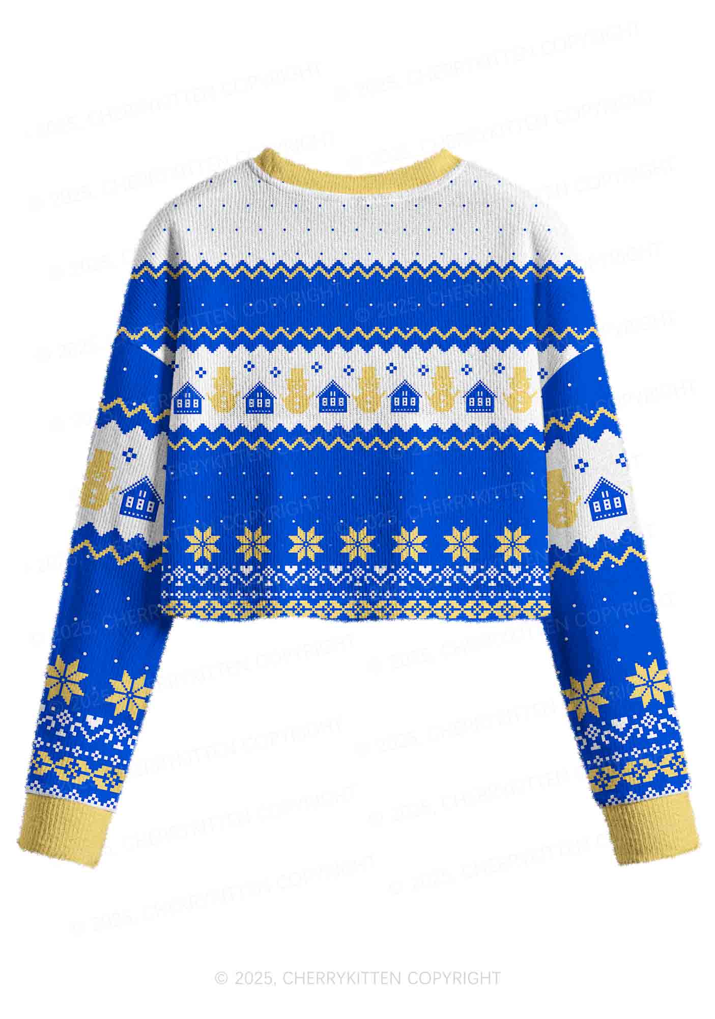 I Got That Hot Dog In Me Y2K Christmas Crop Knit Sweatshirt Cherrykitten - Image 2