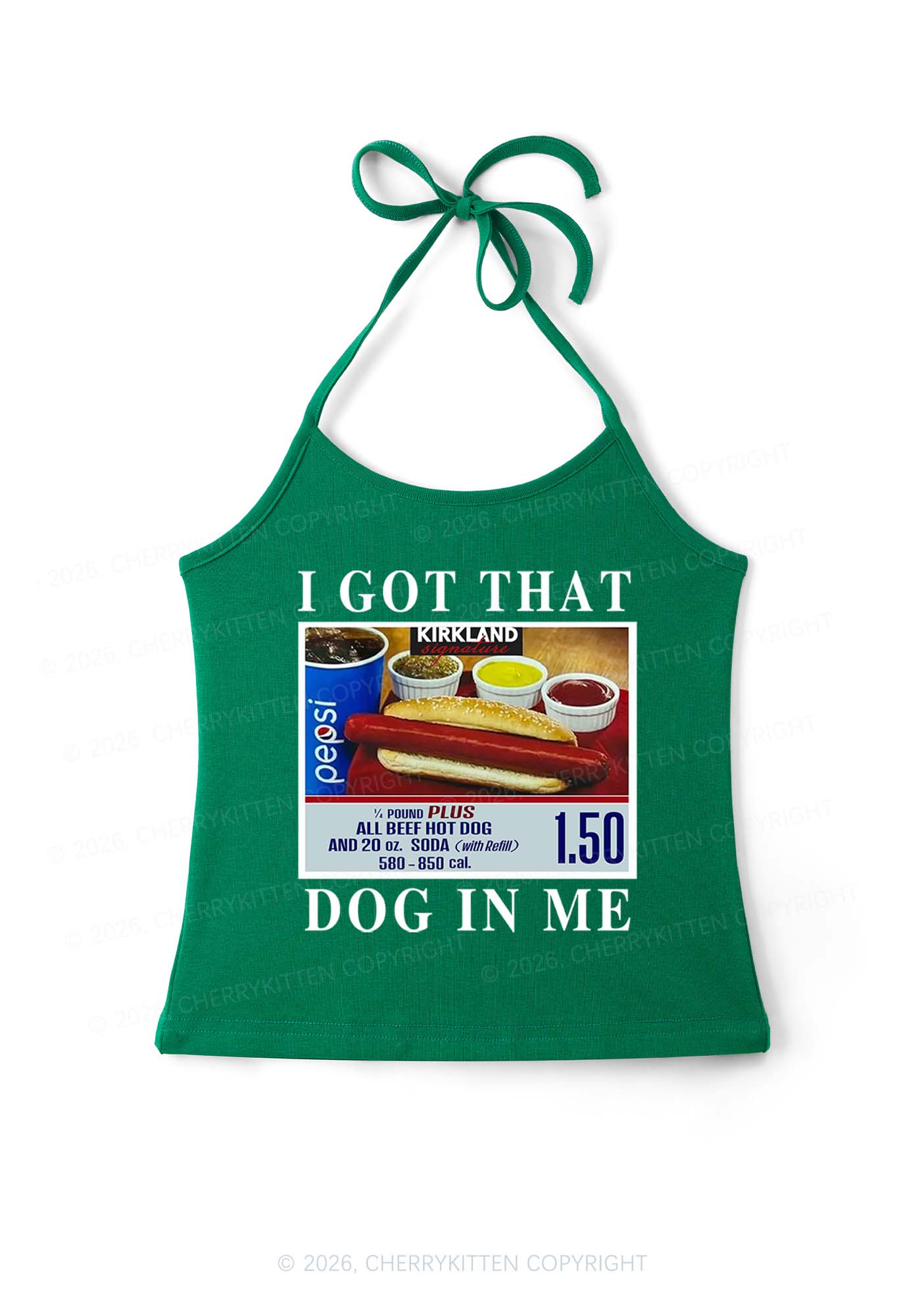 I Got That Hot Dog In Me Y2K Halter Neck Cami Cherrykitten - Image 10