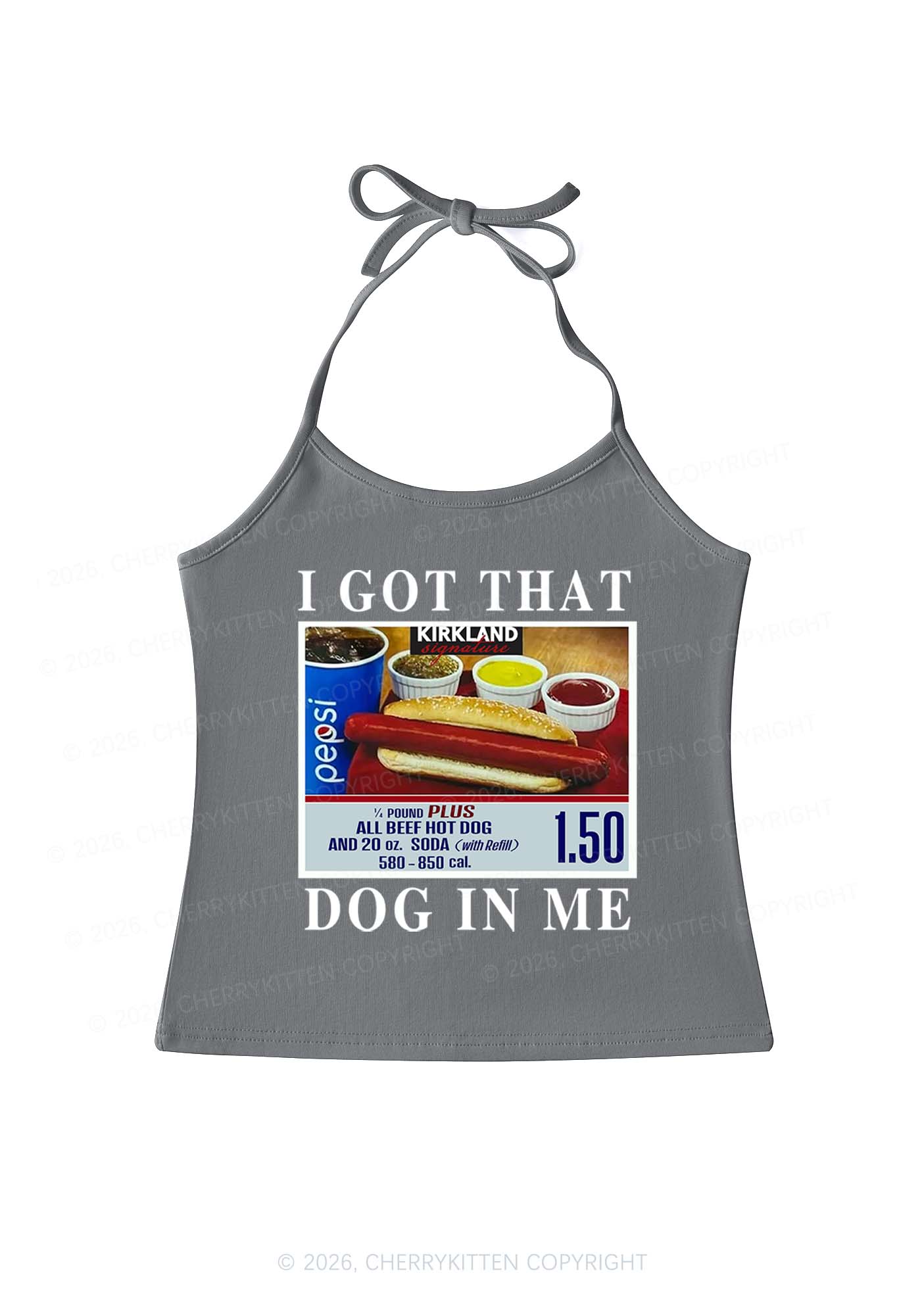 I Got That Hot Dog In Me Y2K Halter Neck Cami Cherrykitten - Image 11