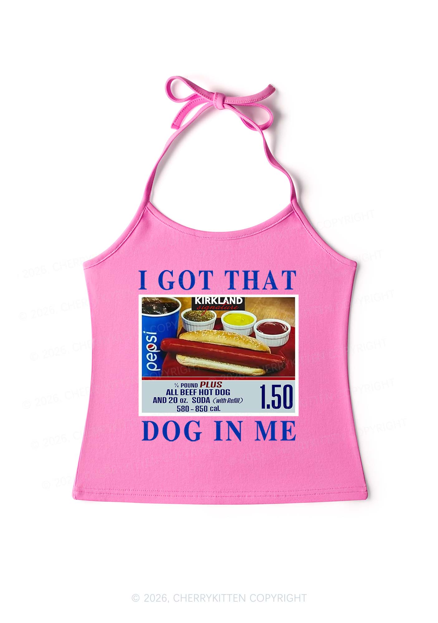 I Got That Hot Dog In Me Y2K Halter Neck Cami Cherrykitten - Image 4