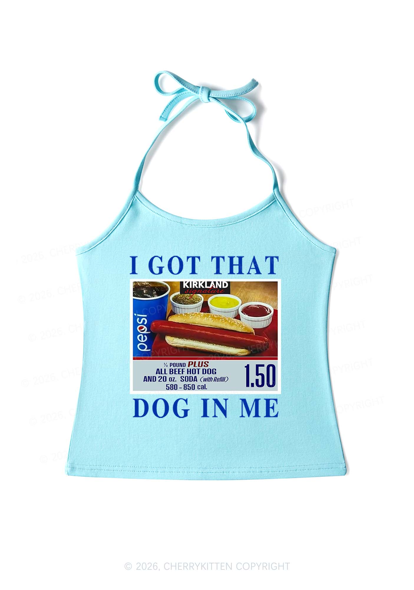 I Got That Hot Dog In Me Y2K Halter Neck Cami Cherrykitten - Image 5