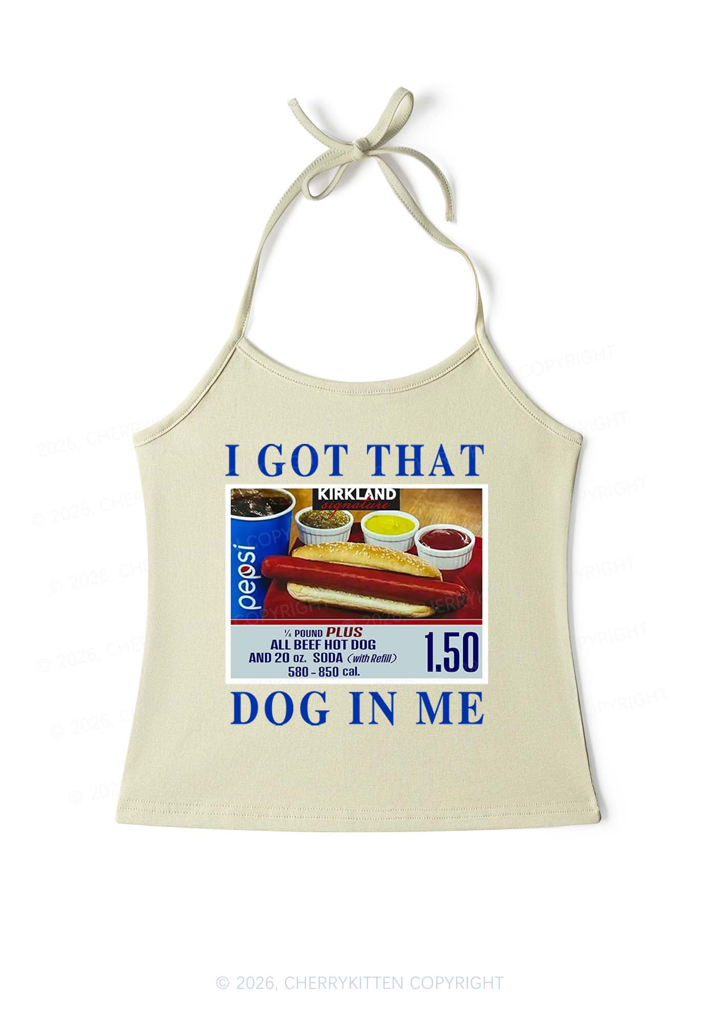 I Got That Hot Dog In Me Y2K Halter Neck Cami Cherrykitten - Image 6