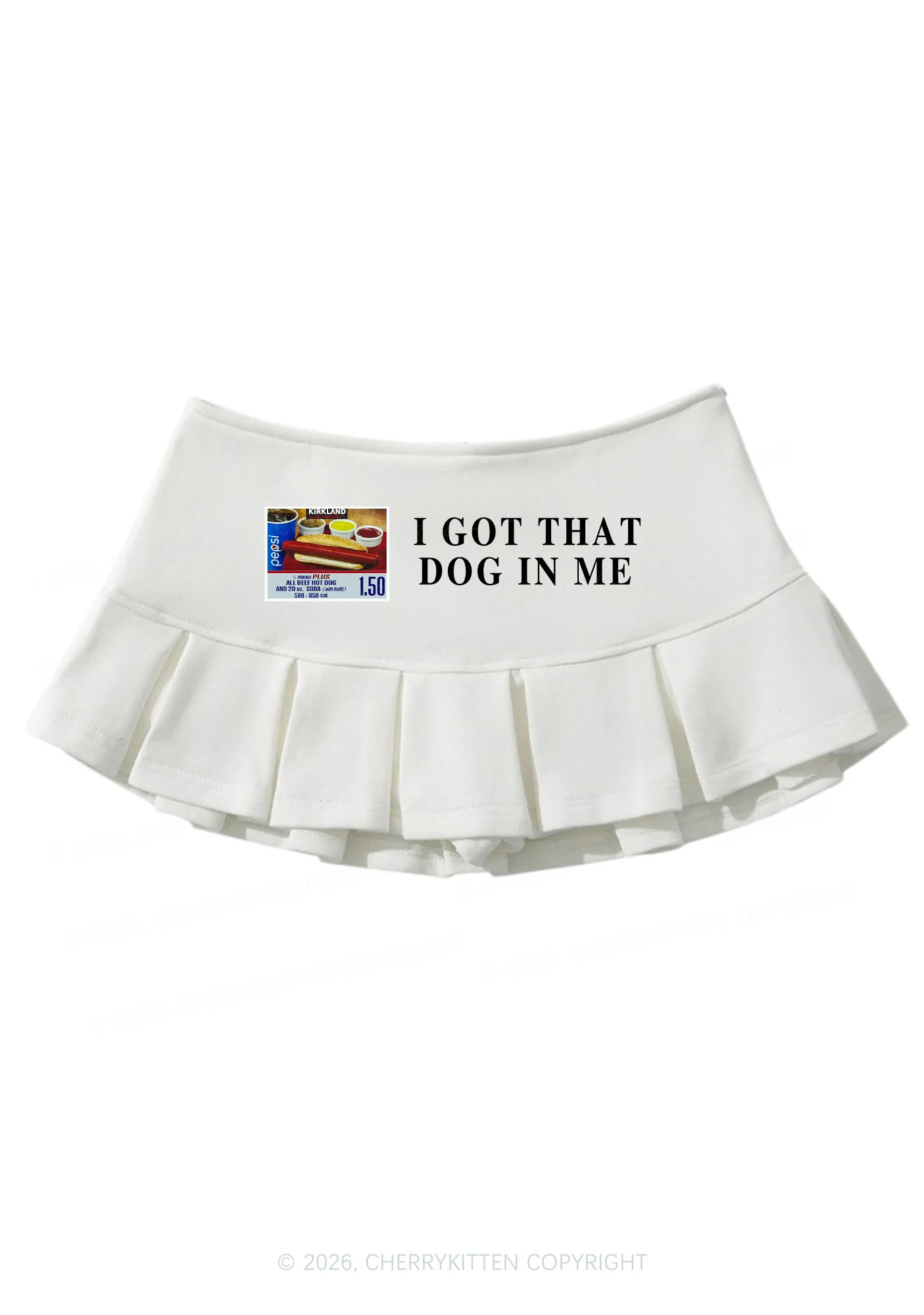 I Got That Hot Dog In Me Y2K Mini Pleated Skirts Cherrykitten - Image 2