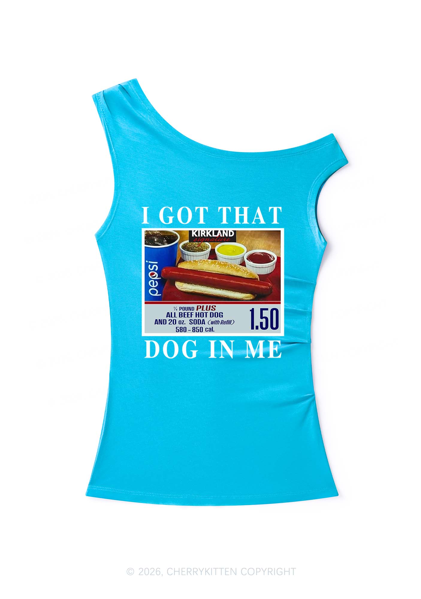 I Got That Hot Dog In Me Y2K Off Shoulder Tank Top Cherrykitten - Image 5