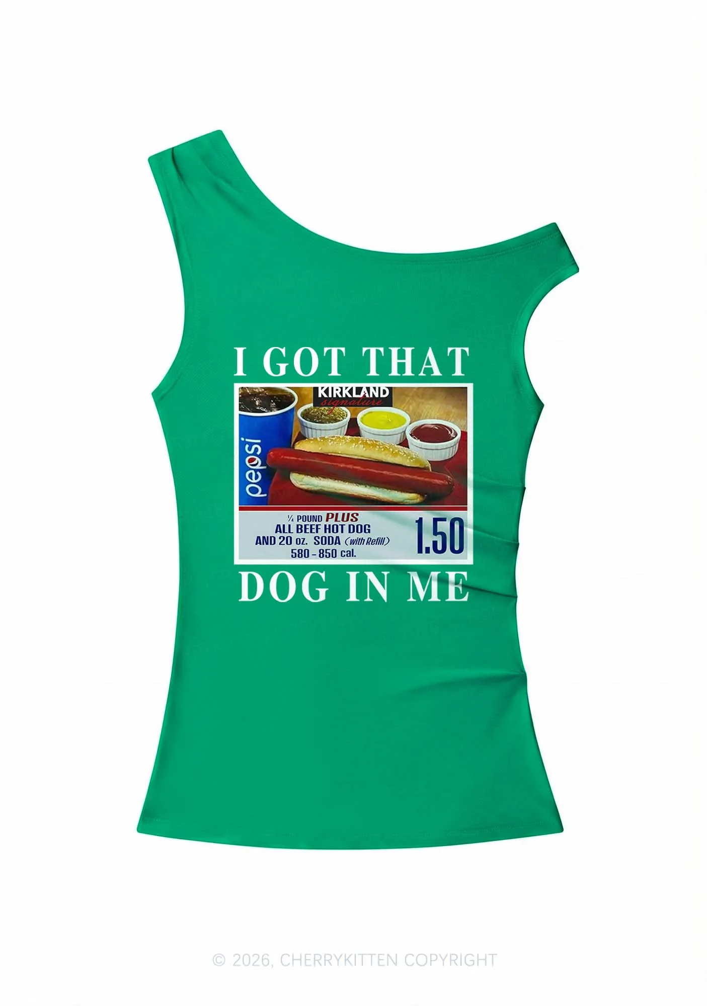 I Got That Hot Dog In Me Y2K Off Shoulder Tank Top Cherrykitten - Image 8