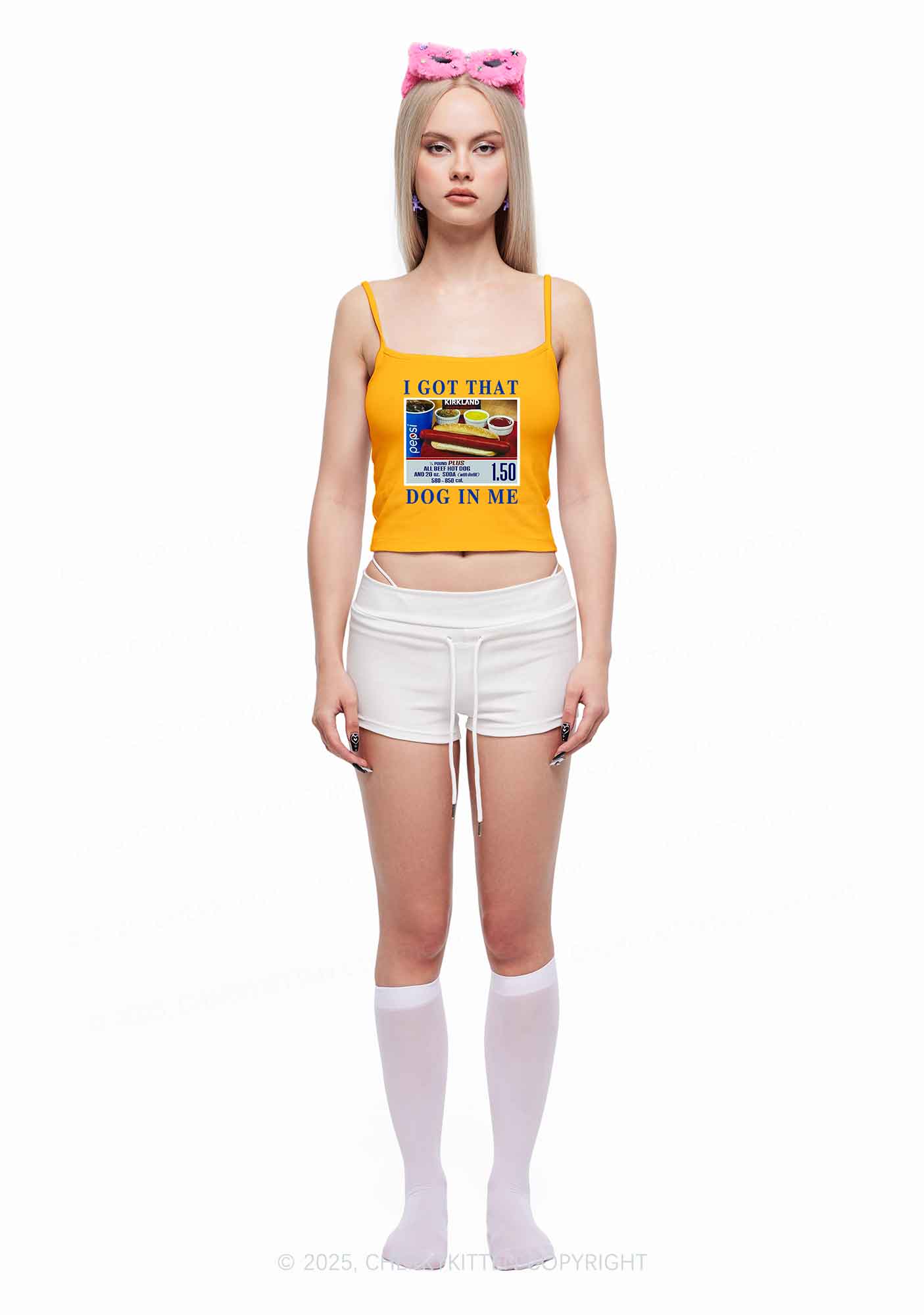 I Got That Hot Dog In Me Y2K Spaghetti Strap Cami Cherrykitten - Image 2