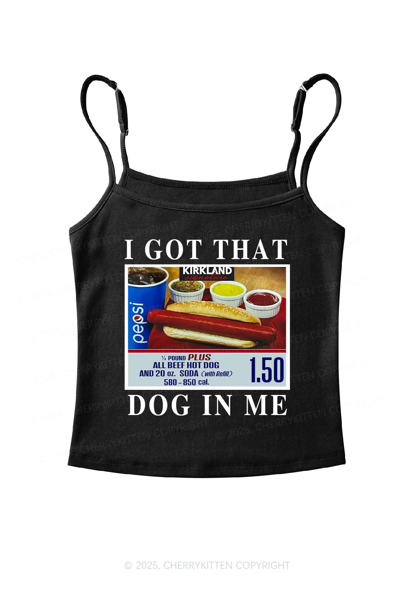 I Got That Hot Dog In Me Y2K Spaghetti Strap Cami Cherrykitten - Image 3