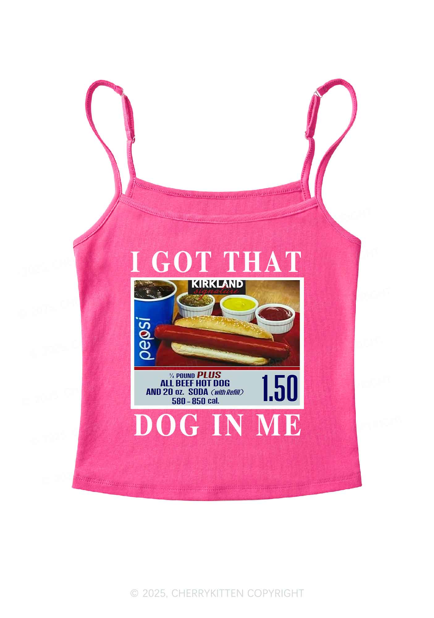 I Got That Hot Dog In Me Y2K Spaghetti Strap Cami Cherrykitten - Image 4