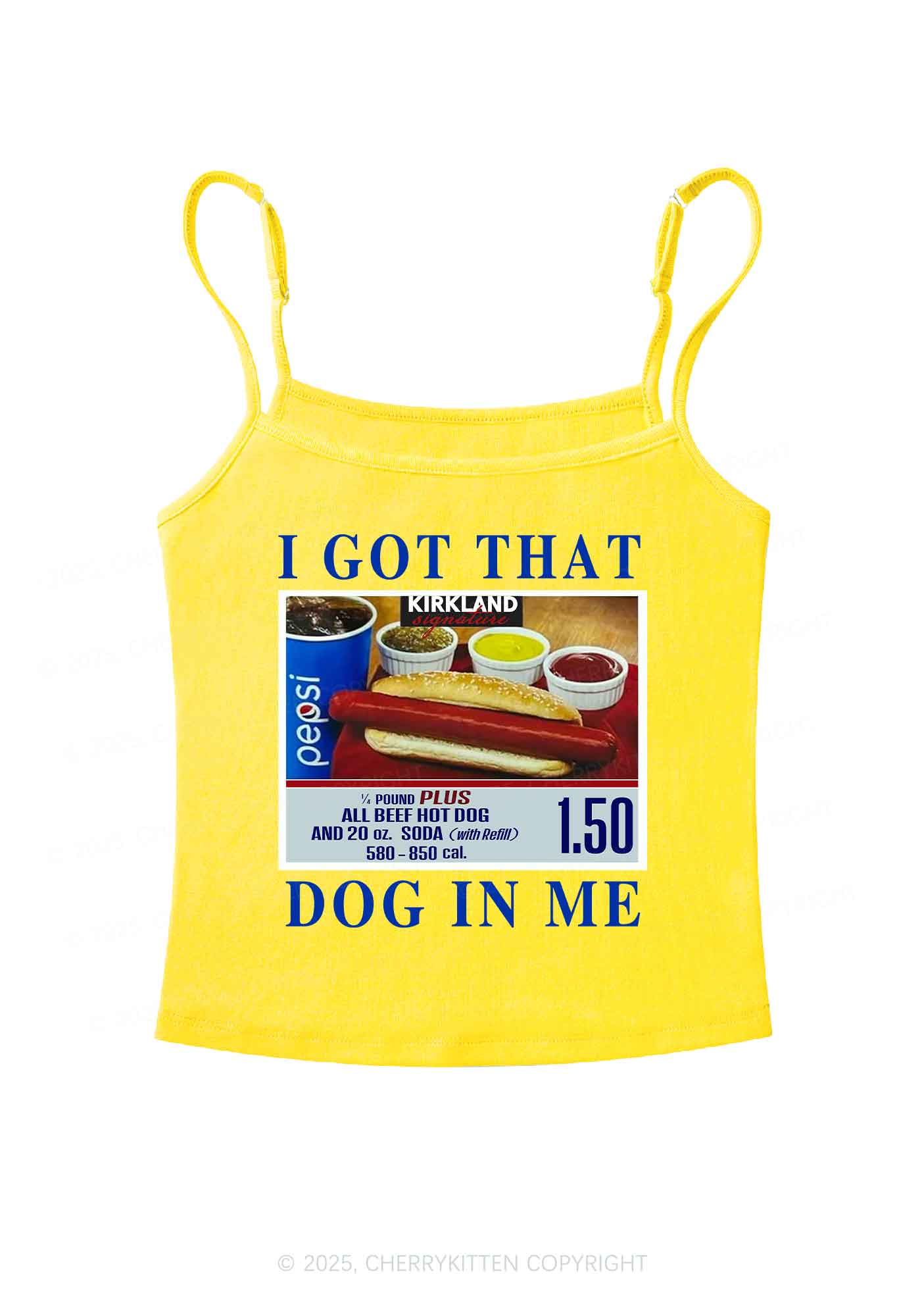 I Got That Hot Dog In Me Y2K Spaghetti Strap Cami Cherrykitten - Image 5