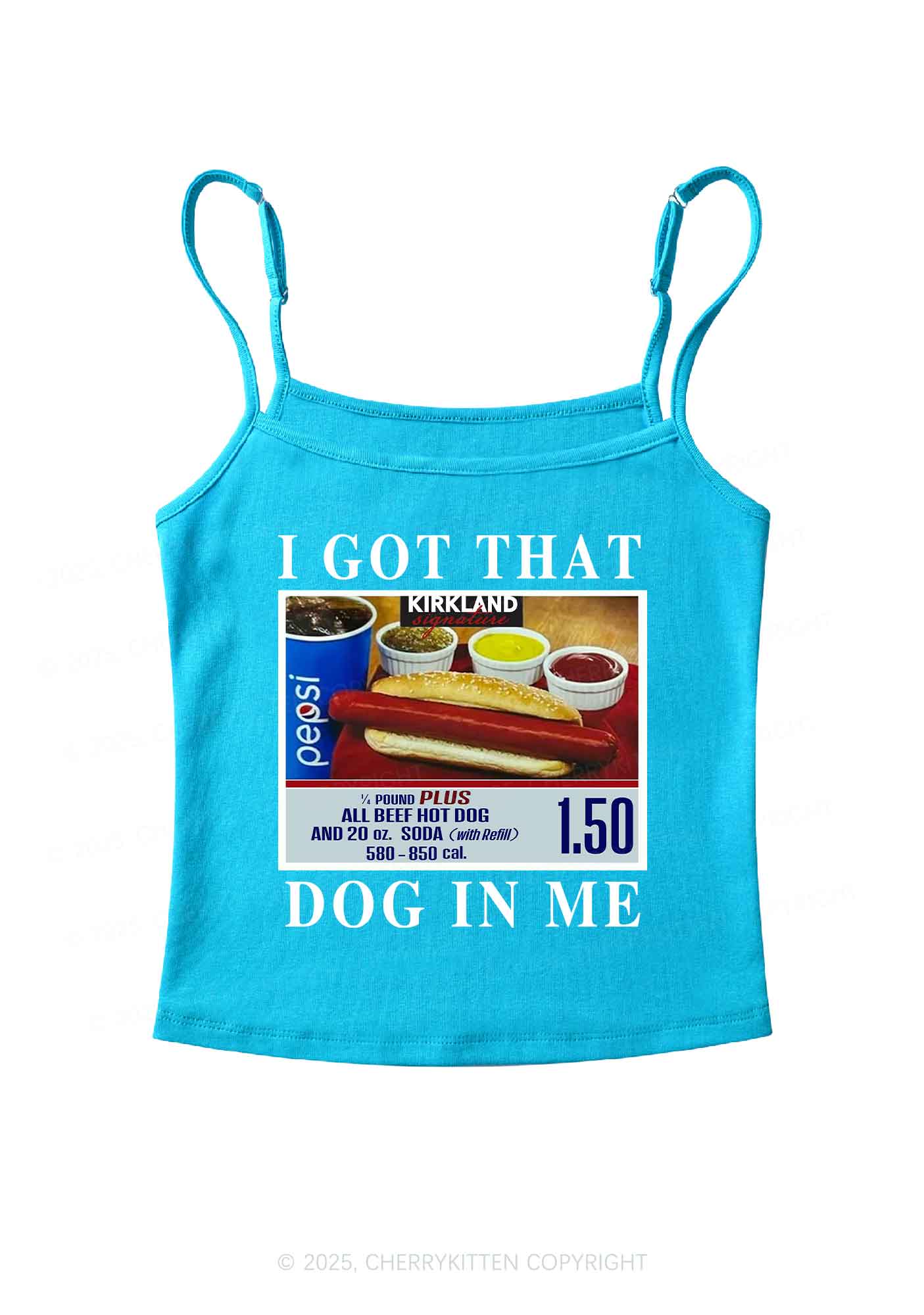 I Got That Hot Dog In Me Y2K Spaghetti Strap Cami Cherrykitten - Image 6