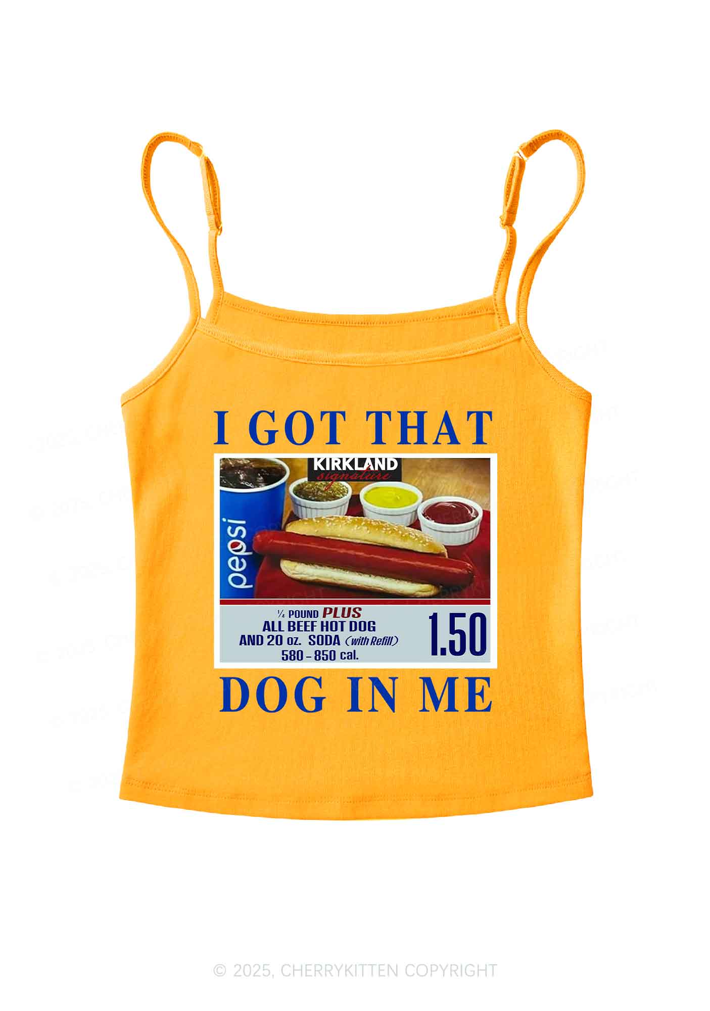 I Got That Hot Dog In Me Y2K Spaghetti Strap Cami Cherrykitten - Image 7