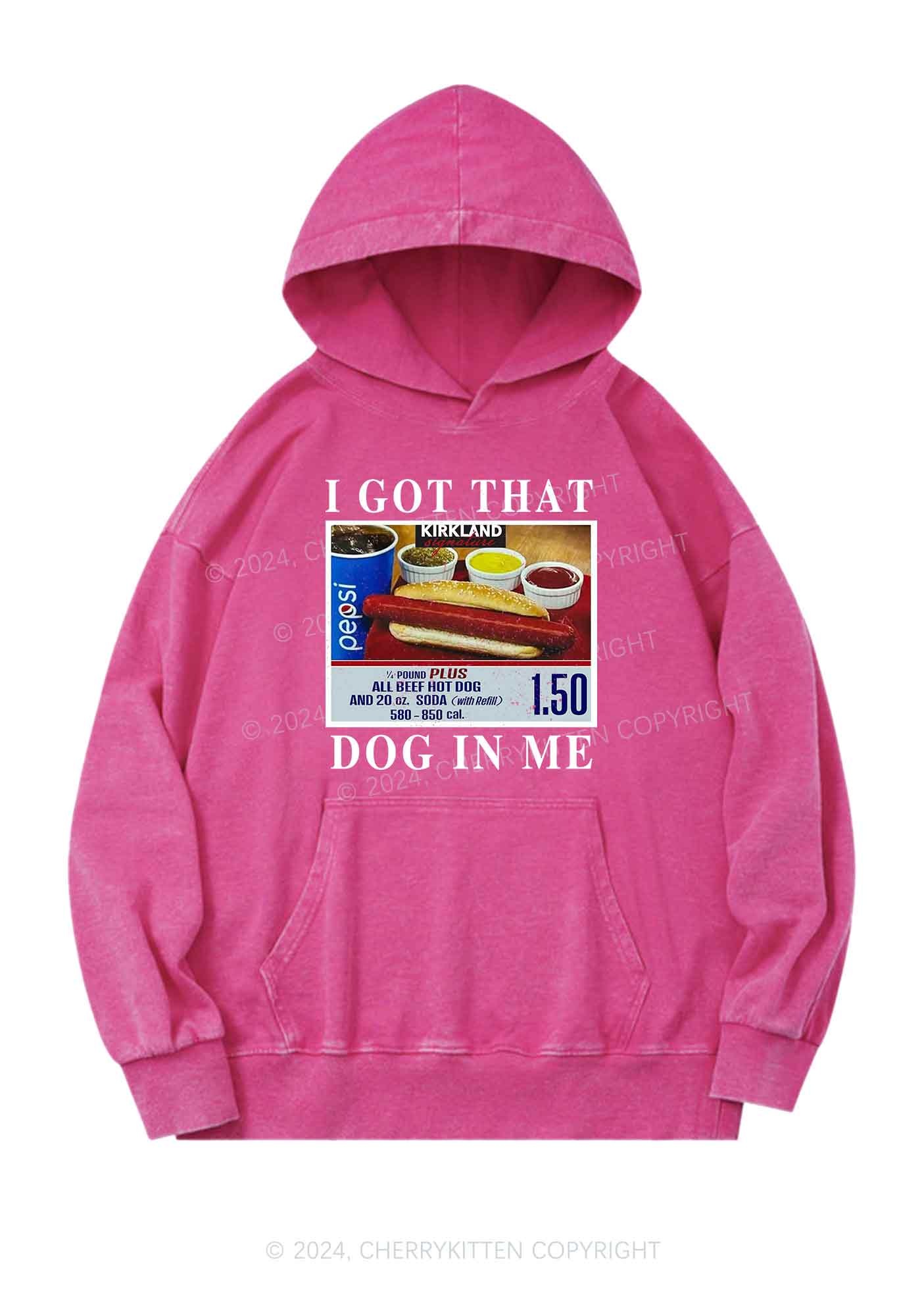 I Got That Hot Dog In Me Y2K Washed Hoodie Cherrykitten - Image 3