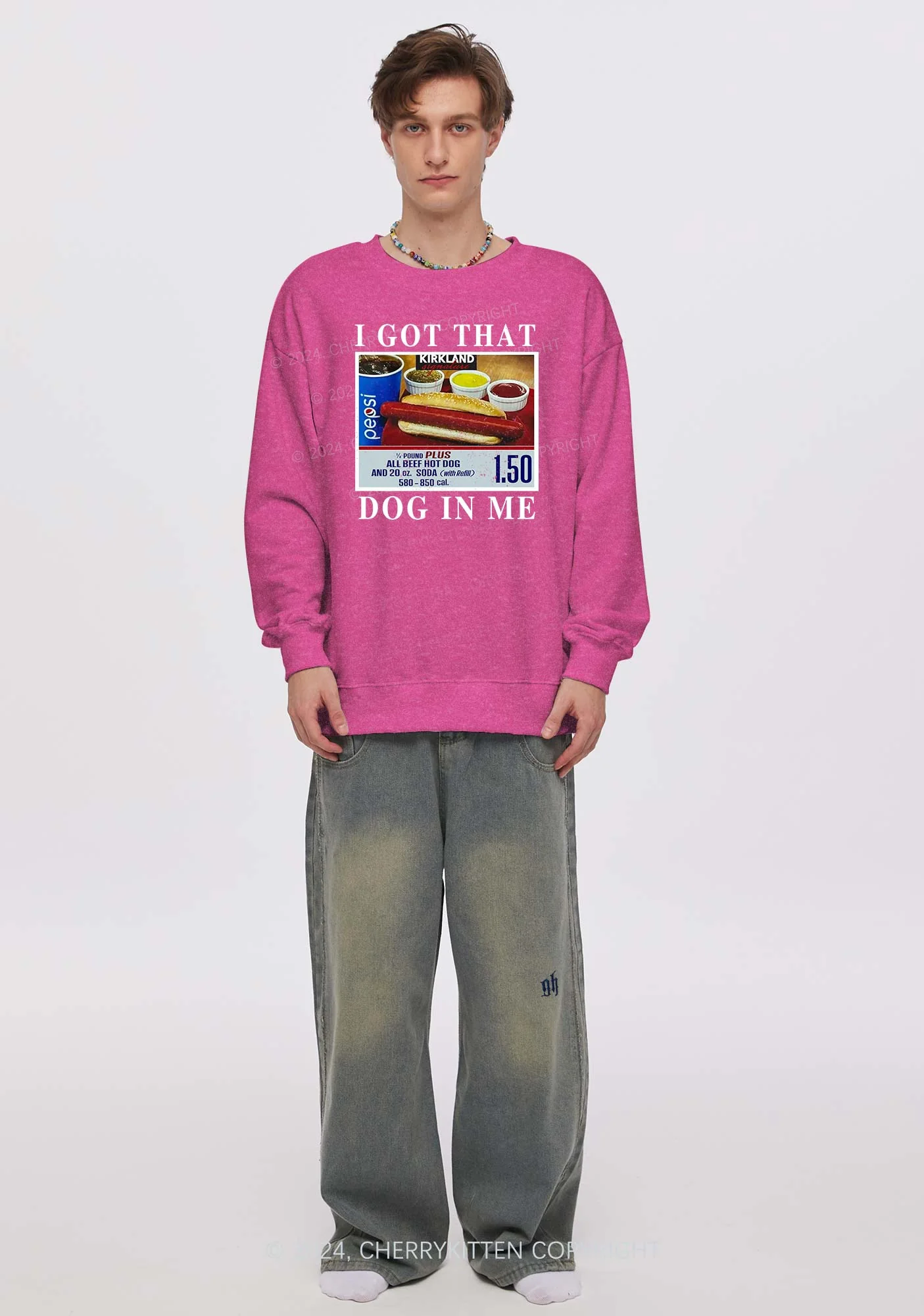 I Got That Hot Dog In Me Y2K Washed Sweatshirts Cherrykitten - Image 2