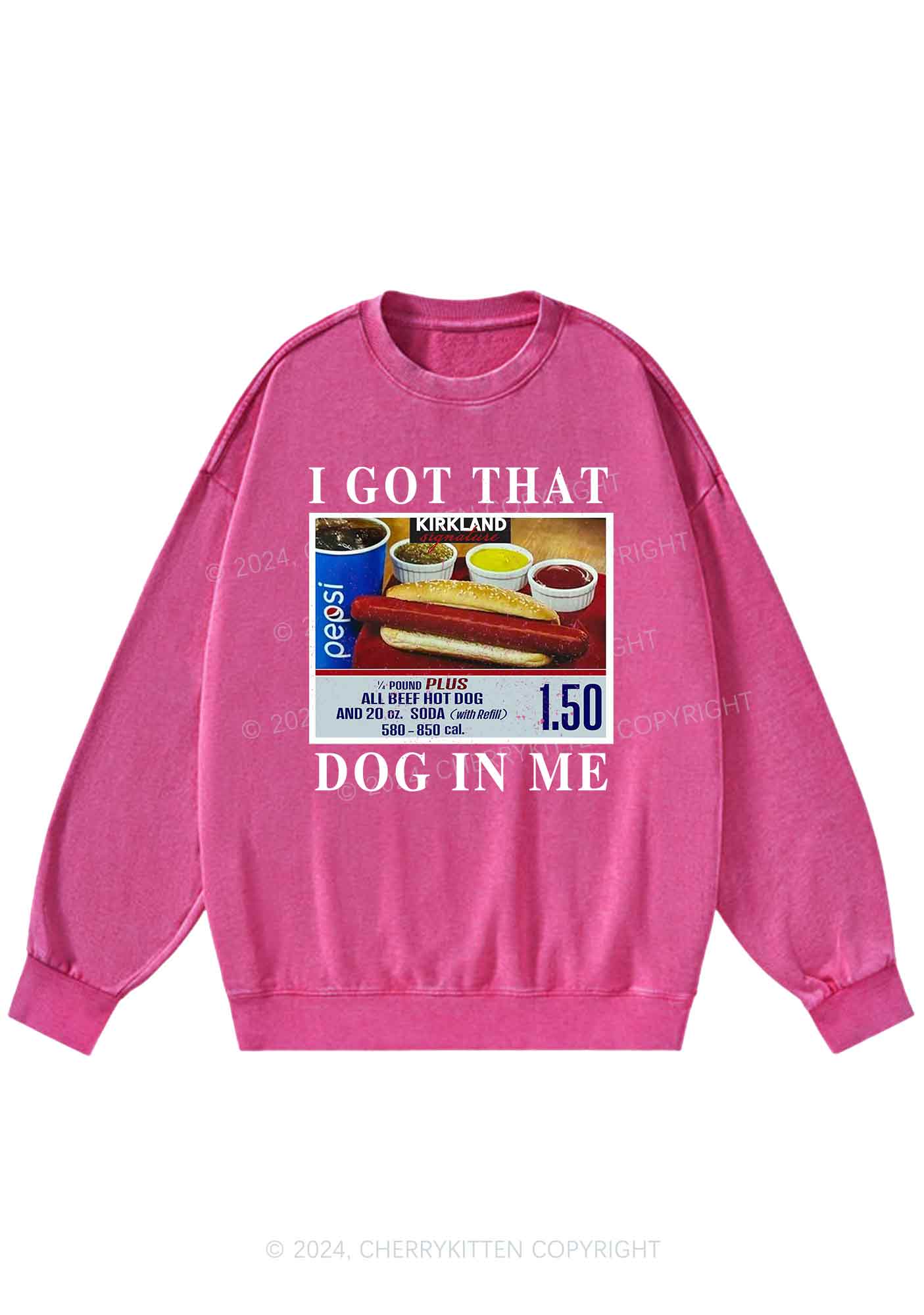 I Got That Hot Dog In Me Y2K Washed Sweatshirts Cherrykitten - Image 4