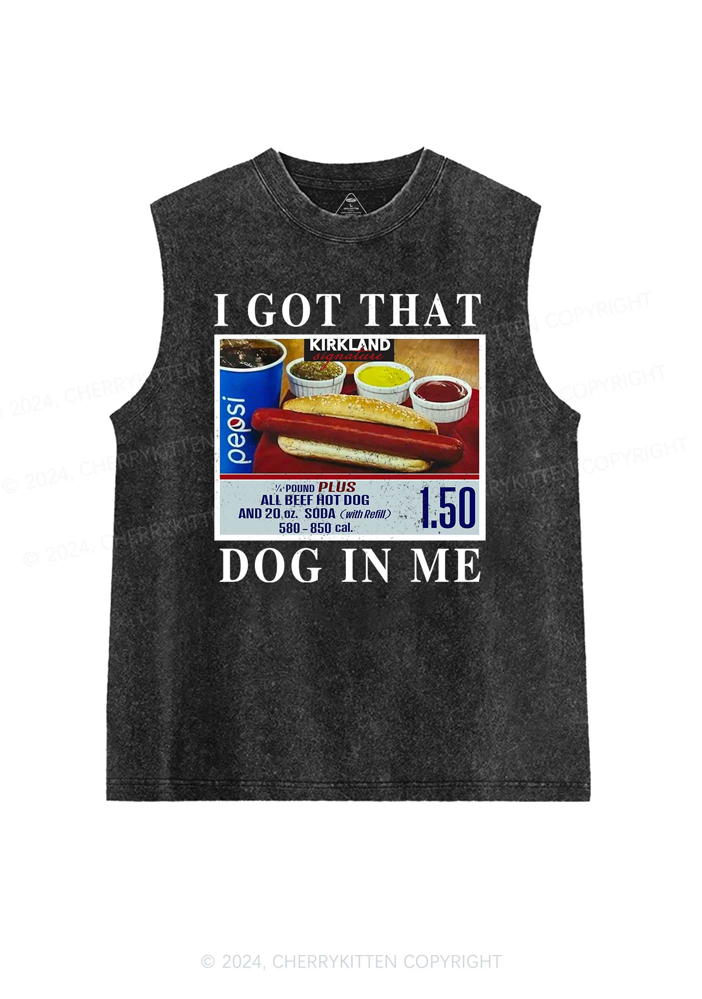 I Got That Hot Dog In Me Y2K Washed Tank Cherrykitten - Image 3