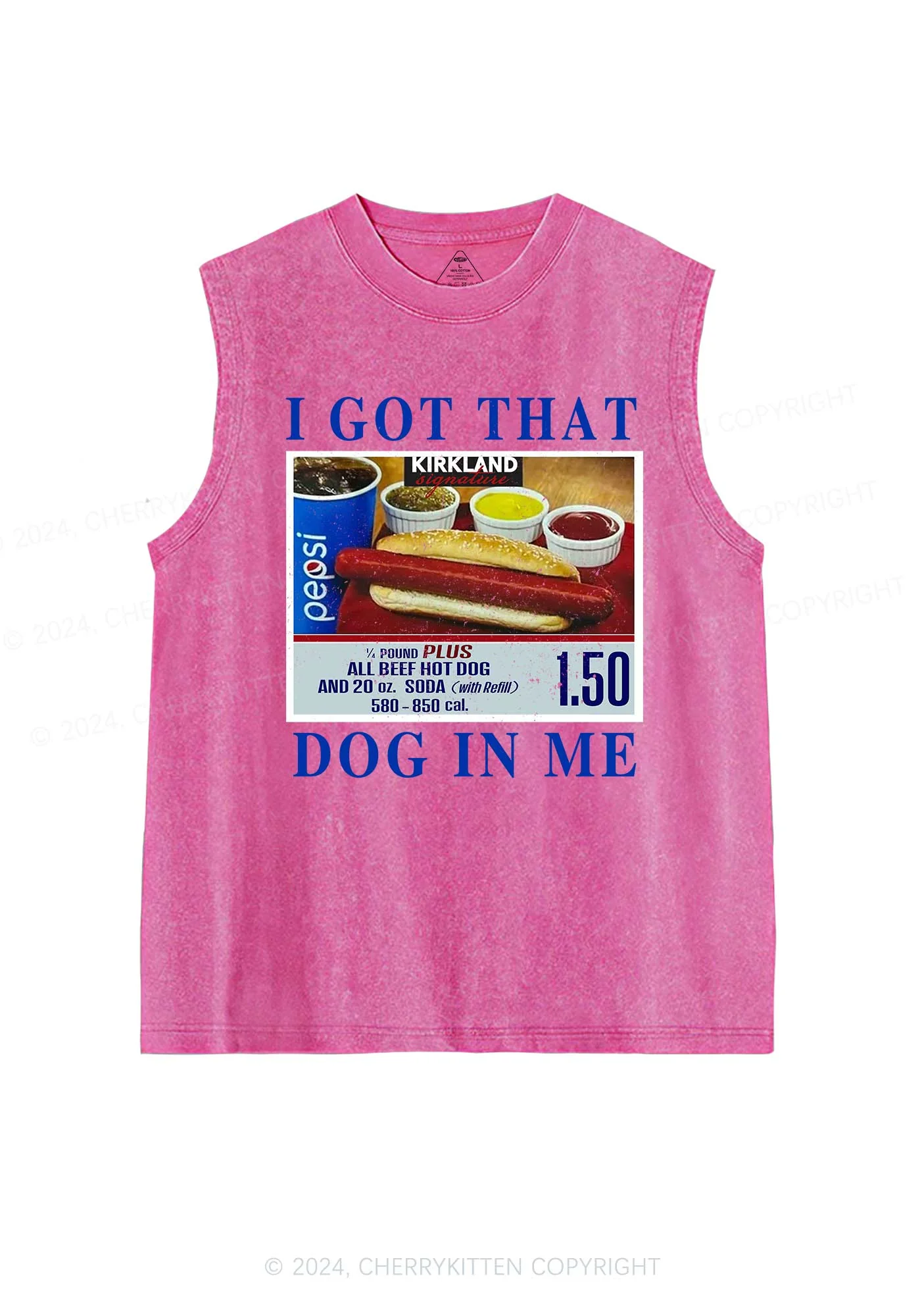 I Got That Hot Dog In Me Y2K Washed Tank Cherrykitten - Image 4