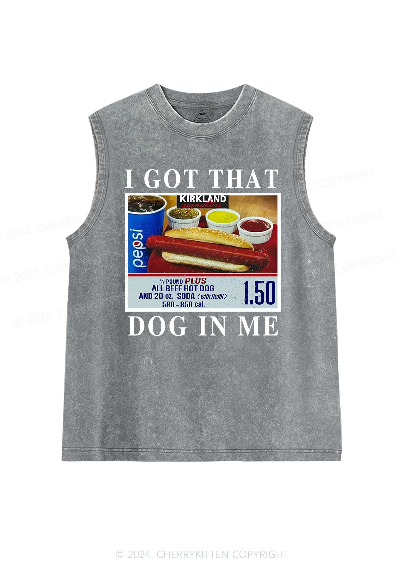 I Got That Hot Dog In Me Y2K Washed Tank Cherrykitten - Image 5
