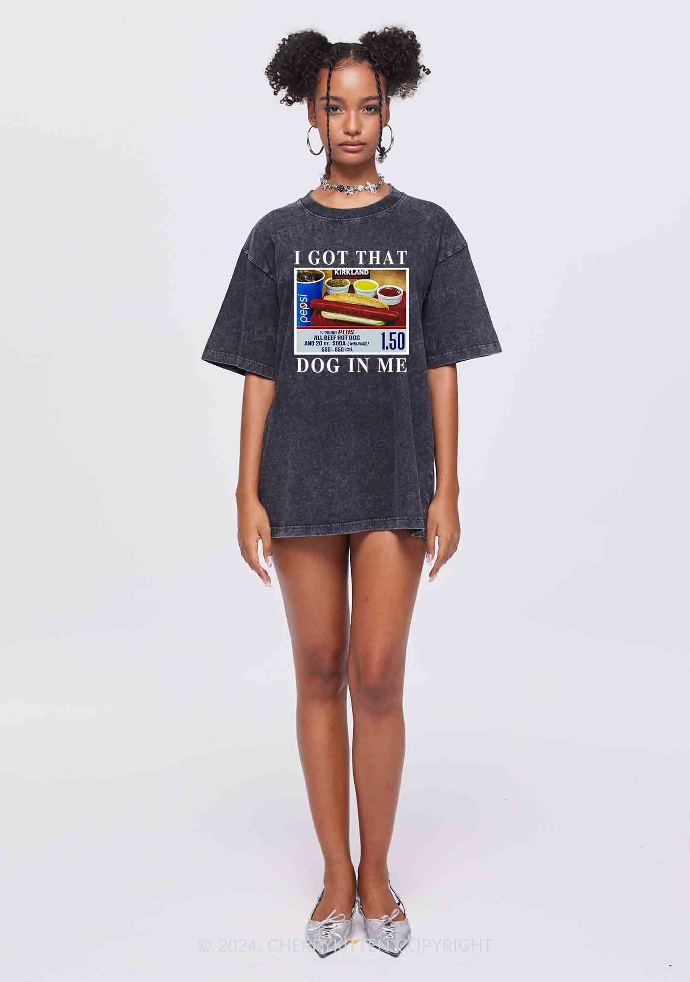 I Got That Hot Dog In Me Y2K Washed Tee Cherrykitten - Image 3