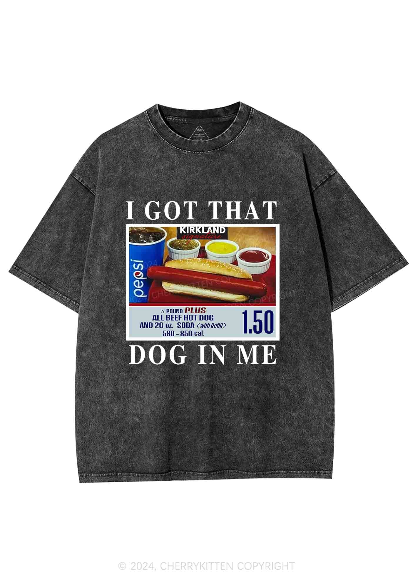 I Got That Hot Dog In Me Y2K Washed Tee Cherrykitten - Image 4