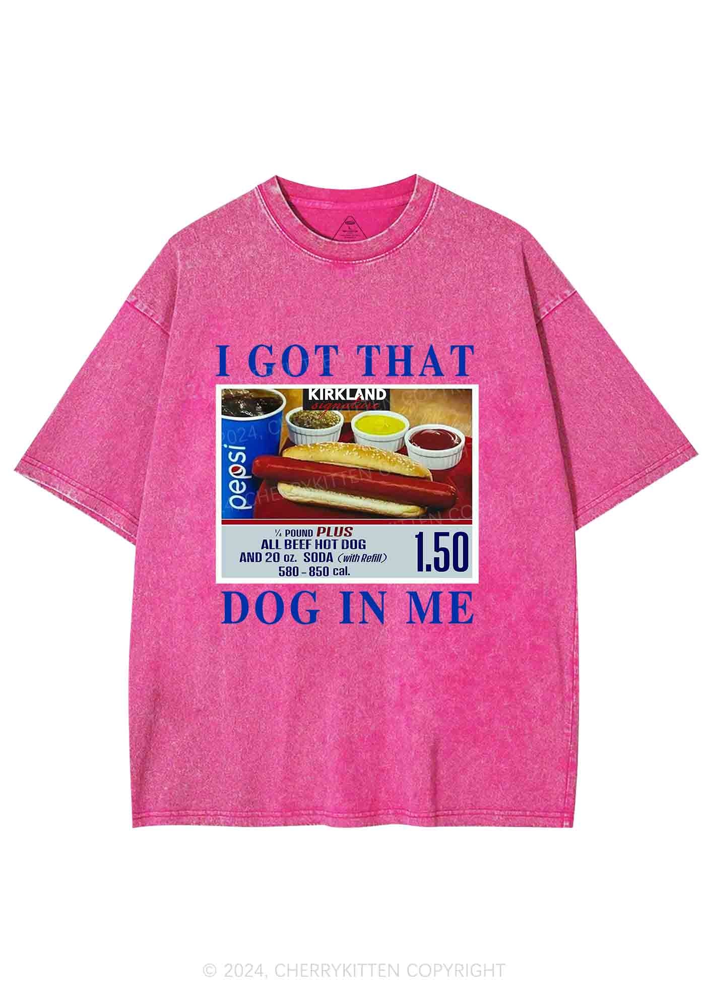 I Got That Hot Dog In Me Y2K Washed Tee Cherrykitten - Image 5