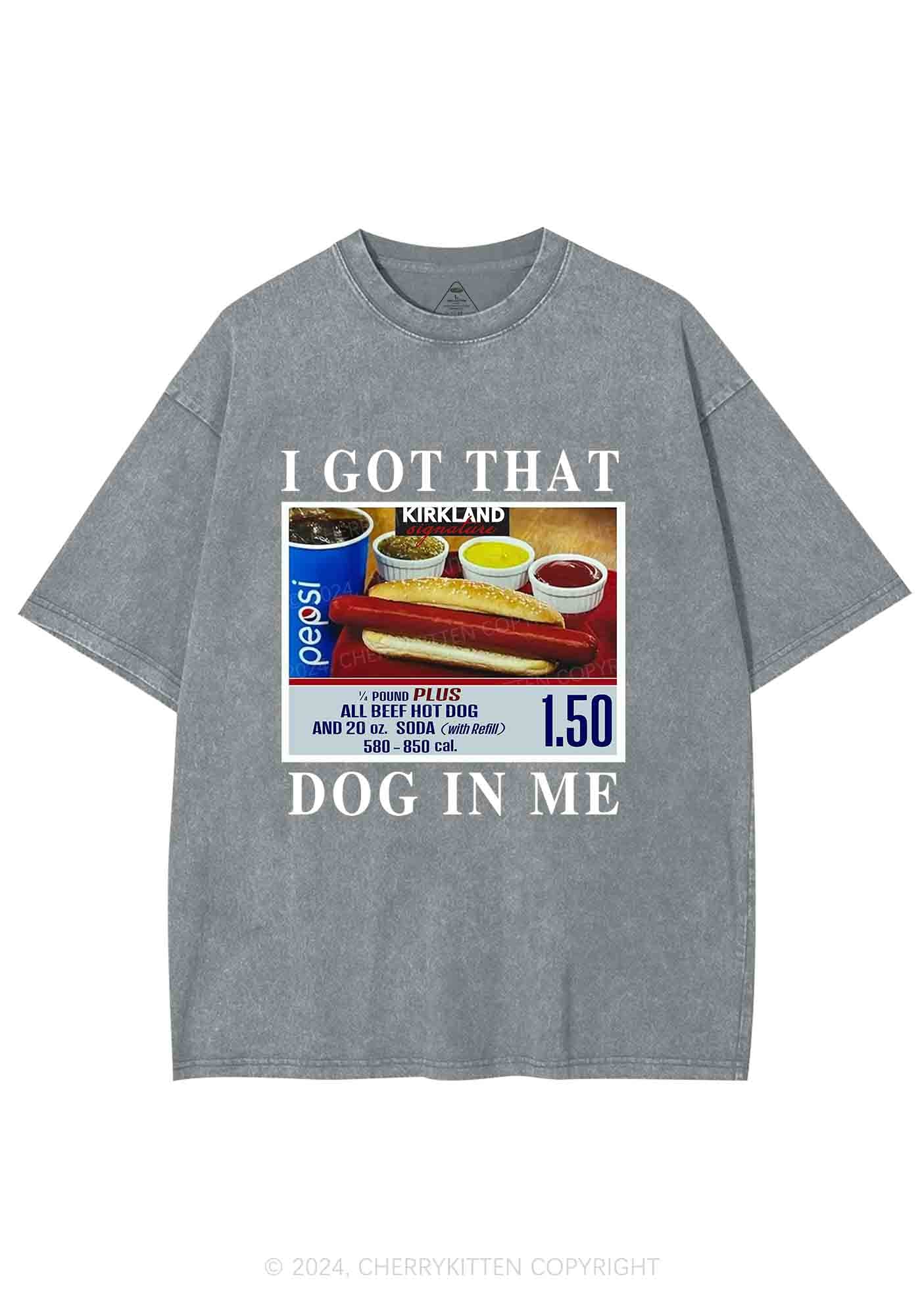 I Got That Hot Dog In Me Y2K Washed Tee Cherrykitten - Image 8