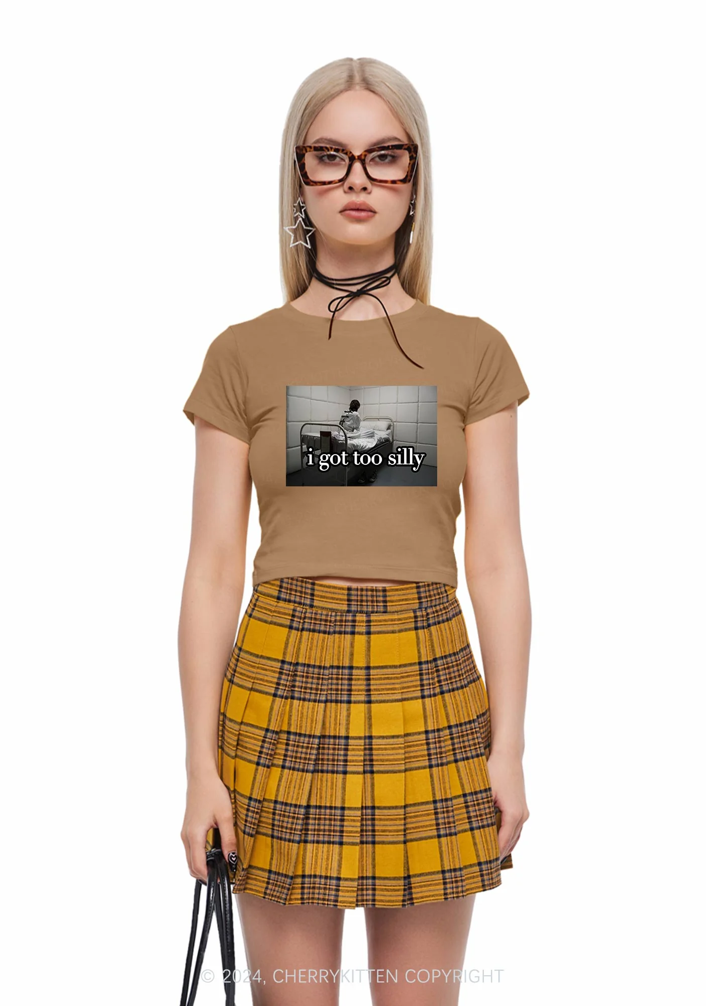I Got Too Silly Y2K Baby Tee - Image 3