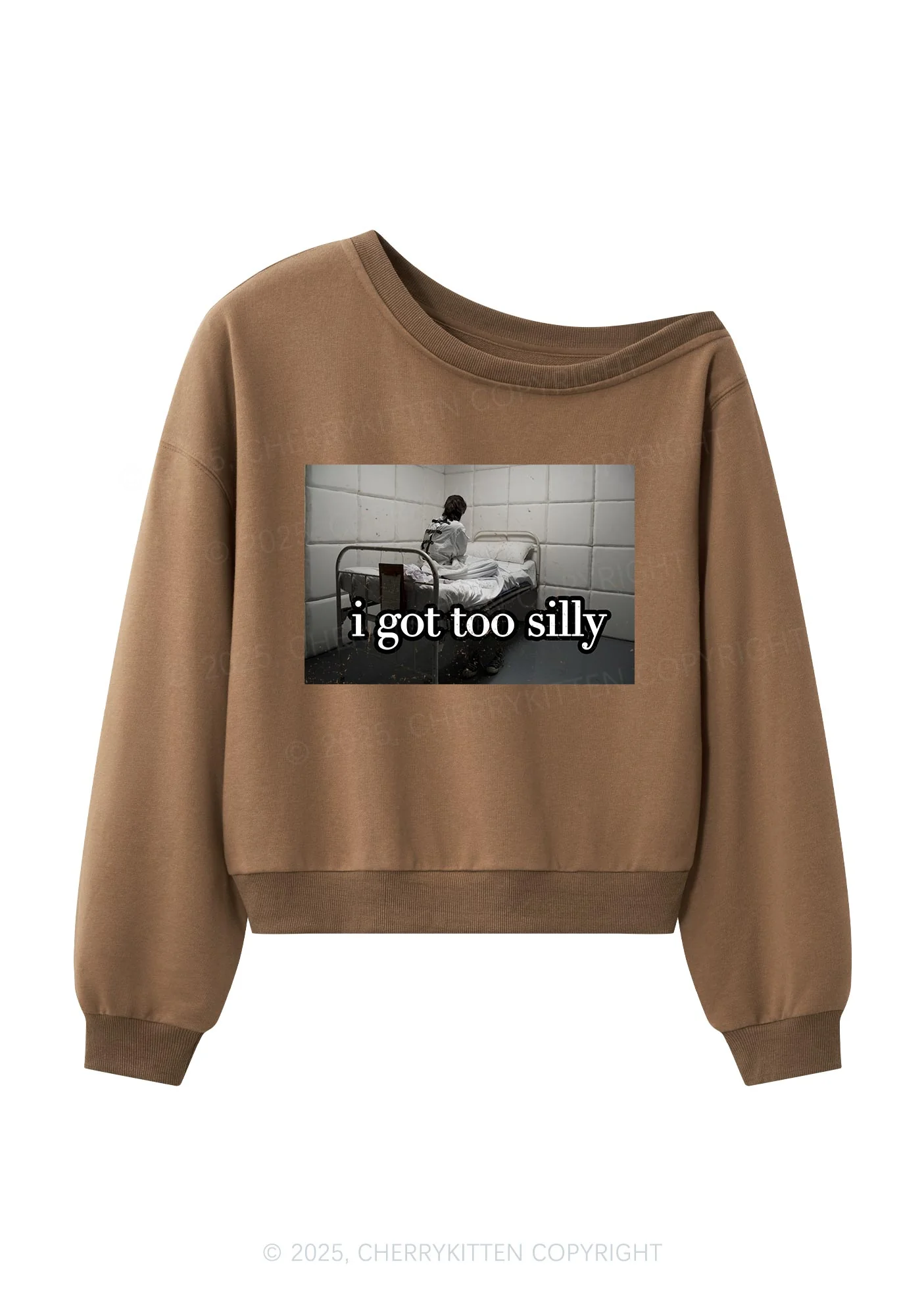 I Got Too Silly Y2K Off Shoulder Sweatshirts Cherrykitten - Image 4