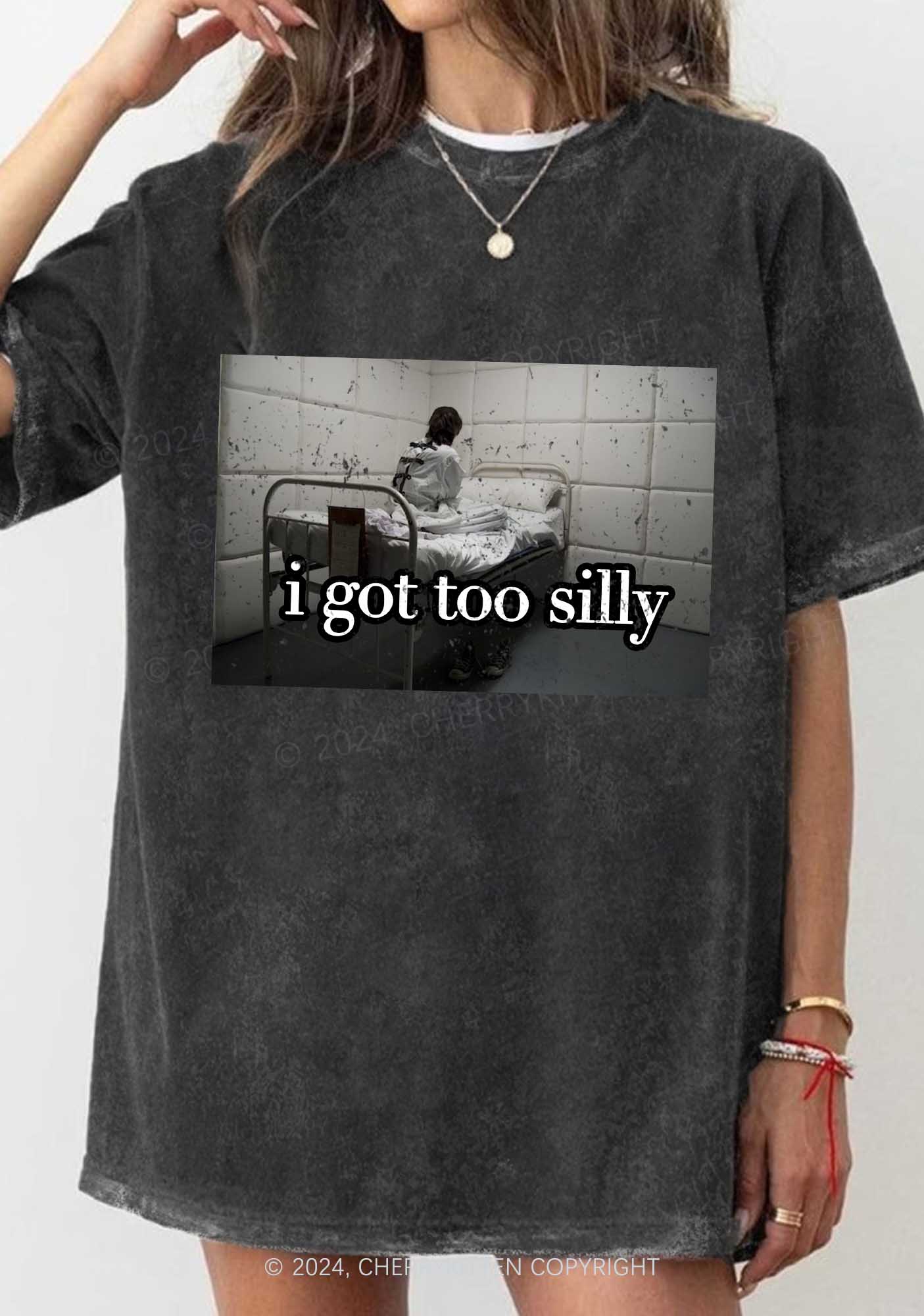 I Got Too Silly Y2K Washed Tee Cherrykitten - Image 2