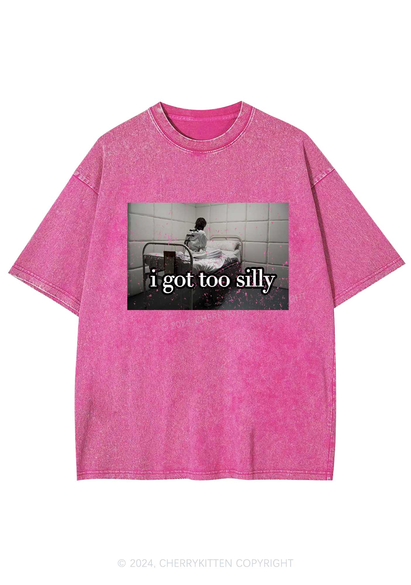 I Got Too Silly Y2K Washed Tee Cherrykitten - Image 4