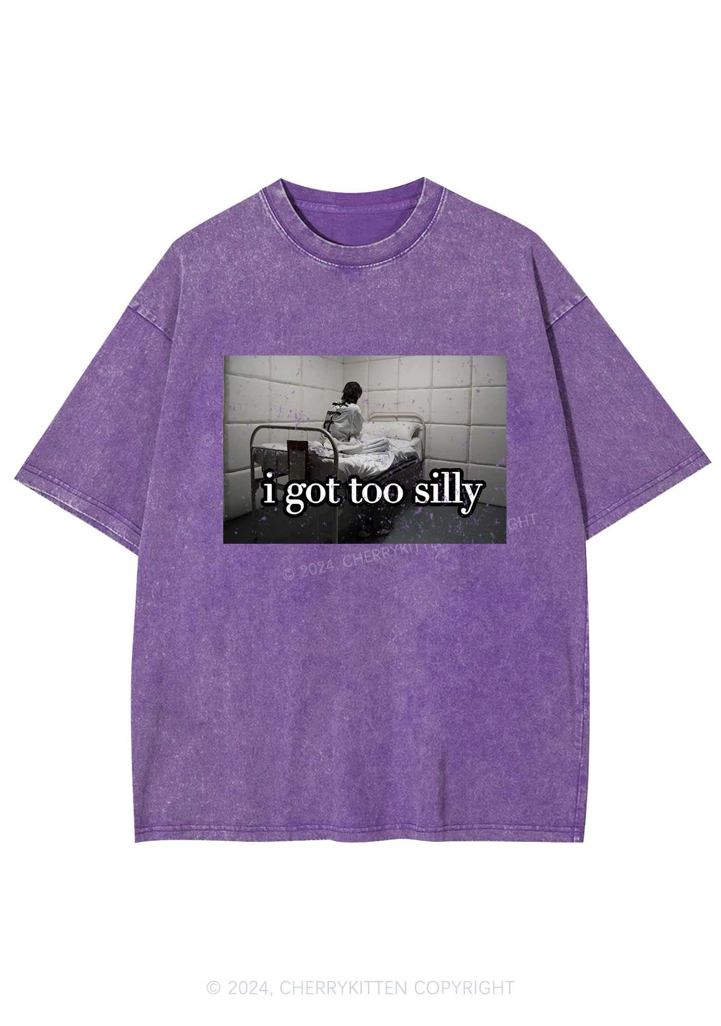 I Got Too Silly Y2K Washed Tee Cherrykitten - Image 5