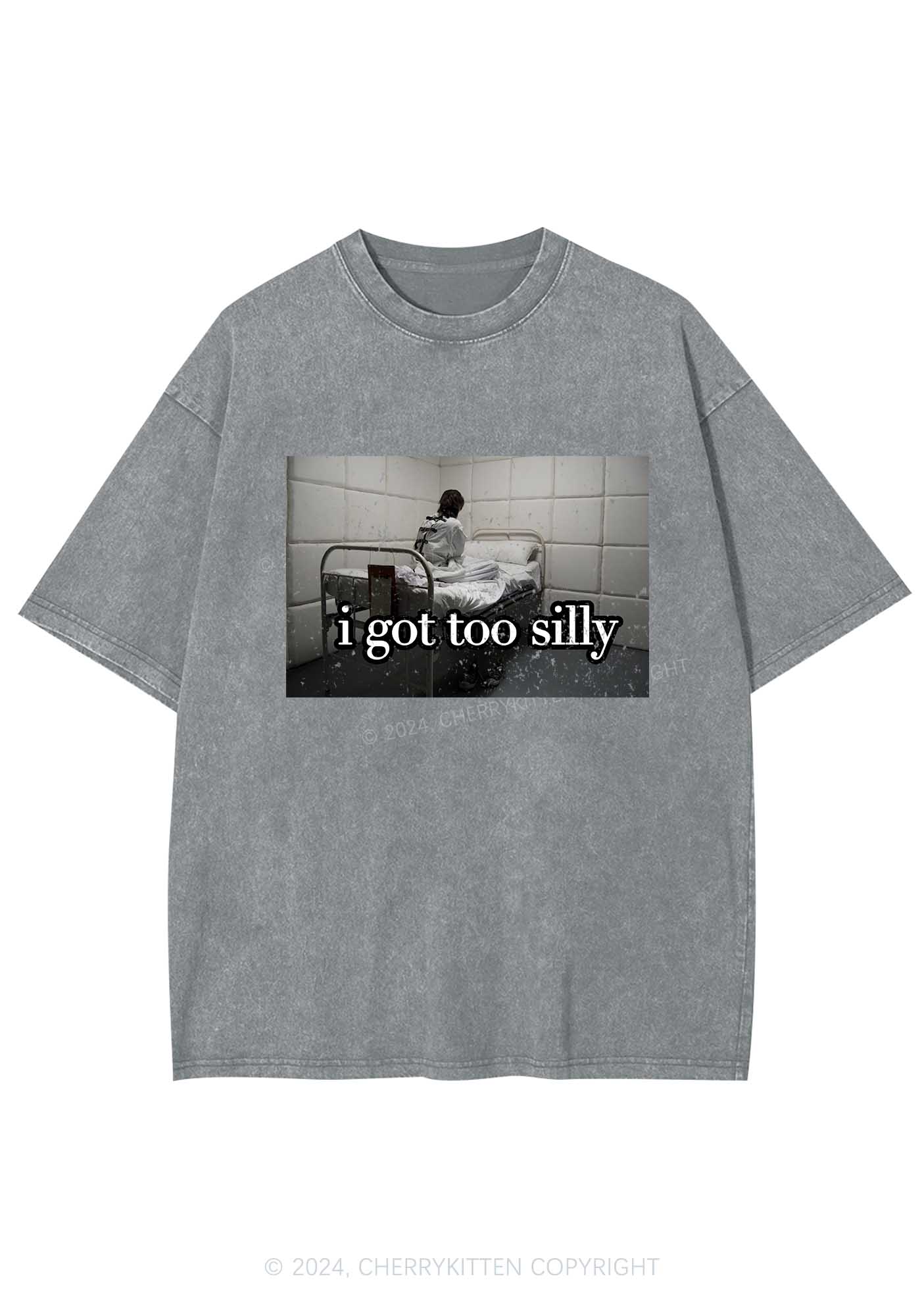 I Got Too Silly Y2K Washed Tee Cherrykitten - Image 6