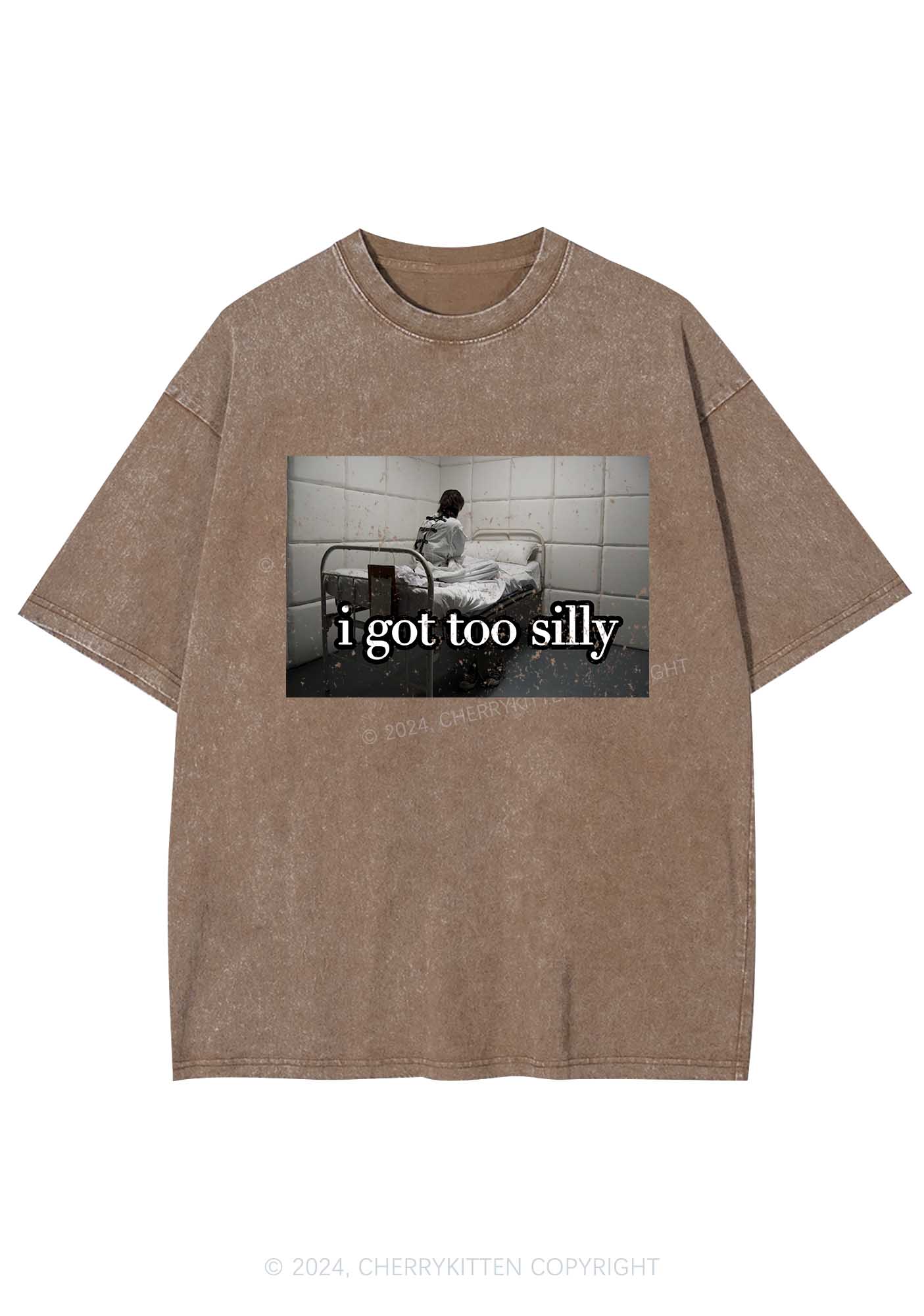 I Got Too Silly Y2K Washed Tee Cherrykitten - Image 7
