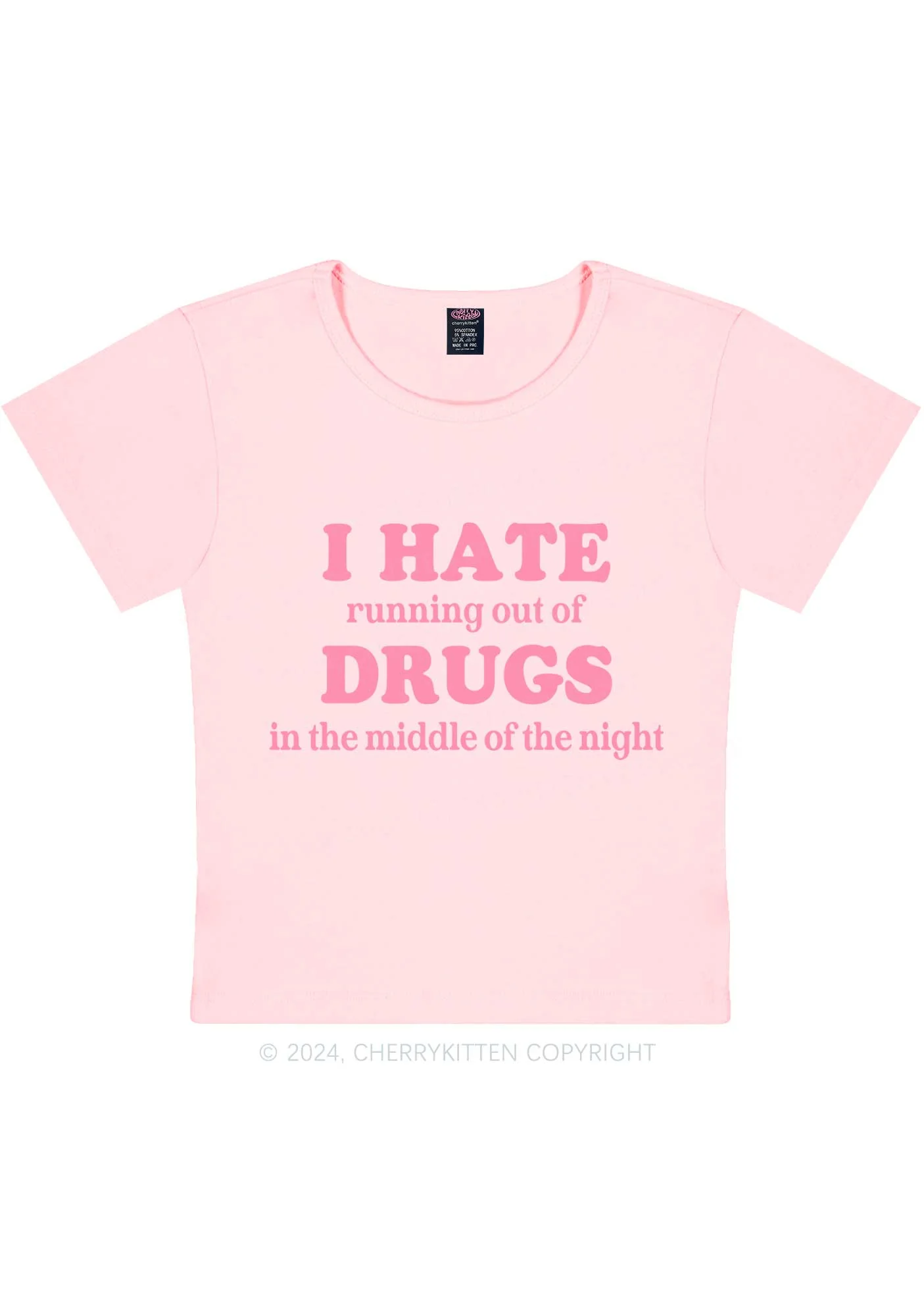 I Hate Drxgs Y2K Baby Tee Cherrykitten - Image 11